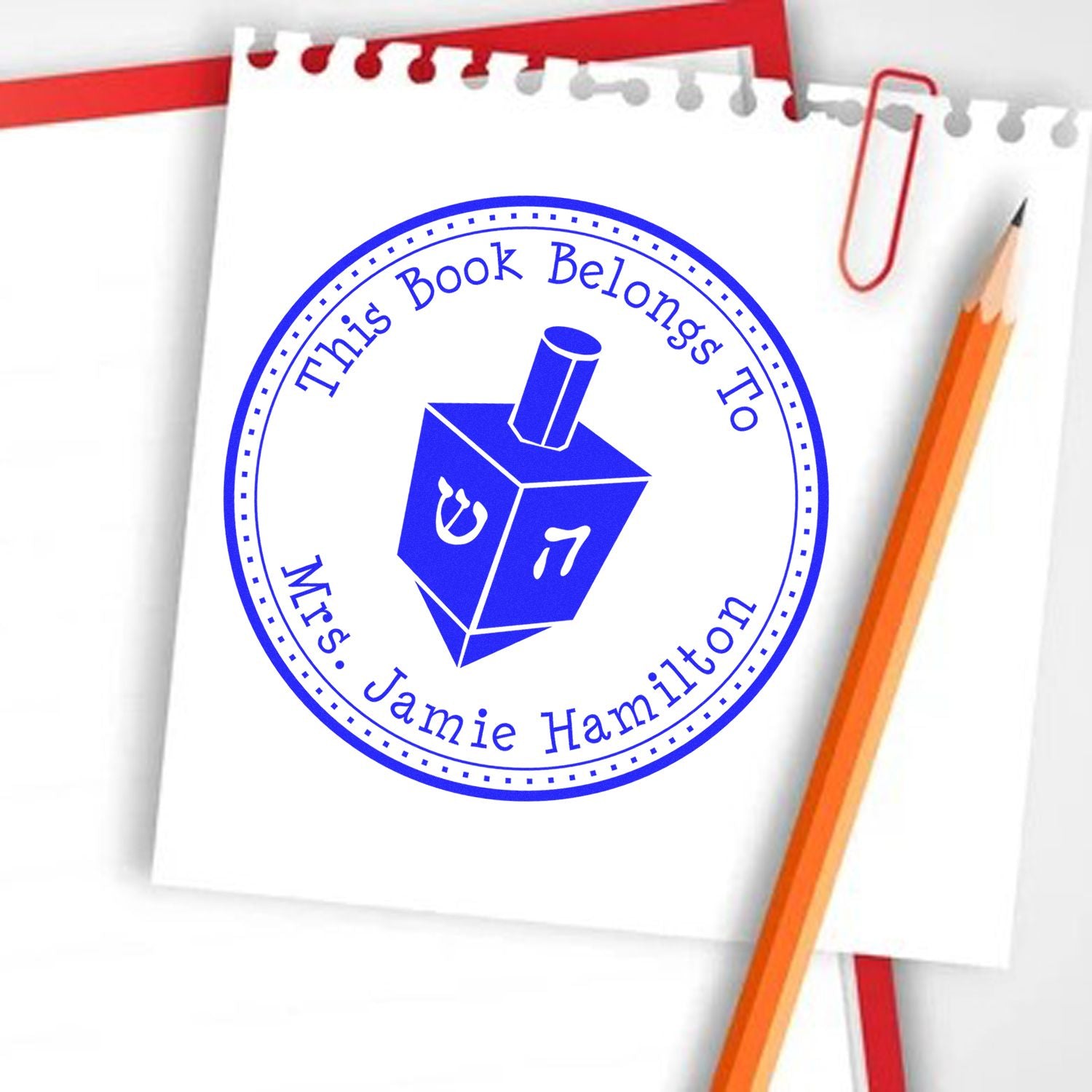 PSI Pre-Inked Spinning Dreidel Customized Home Address Stamper - Engineer Seal Stamps