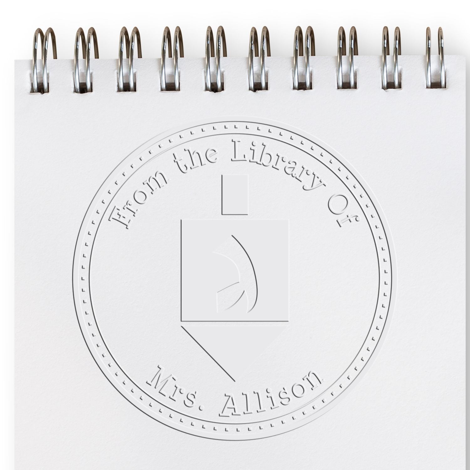 Desk Holiday Dreidel Personalized Name And Address Embossed Stamp - Engineer Seal Stamps