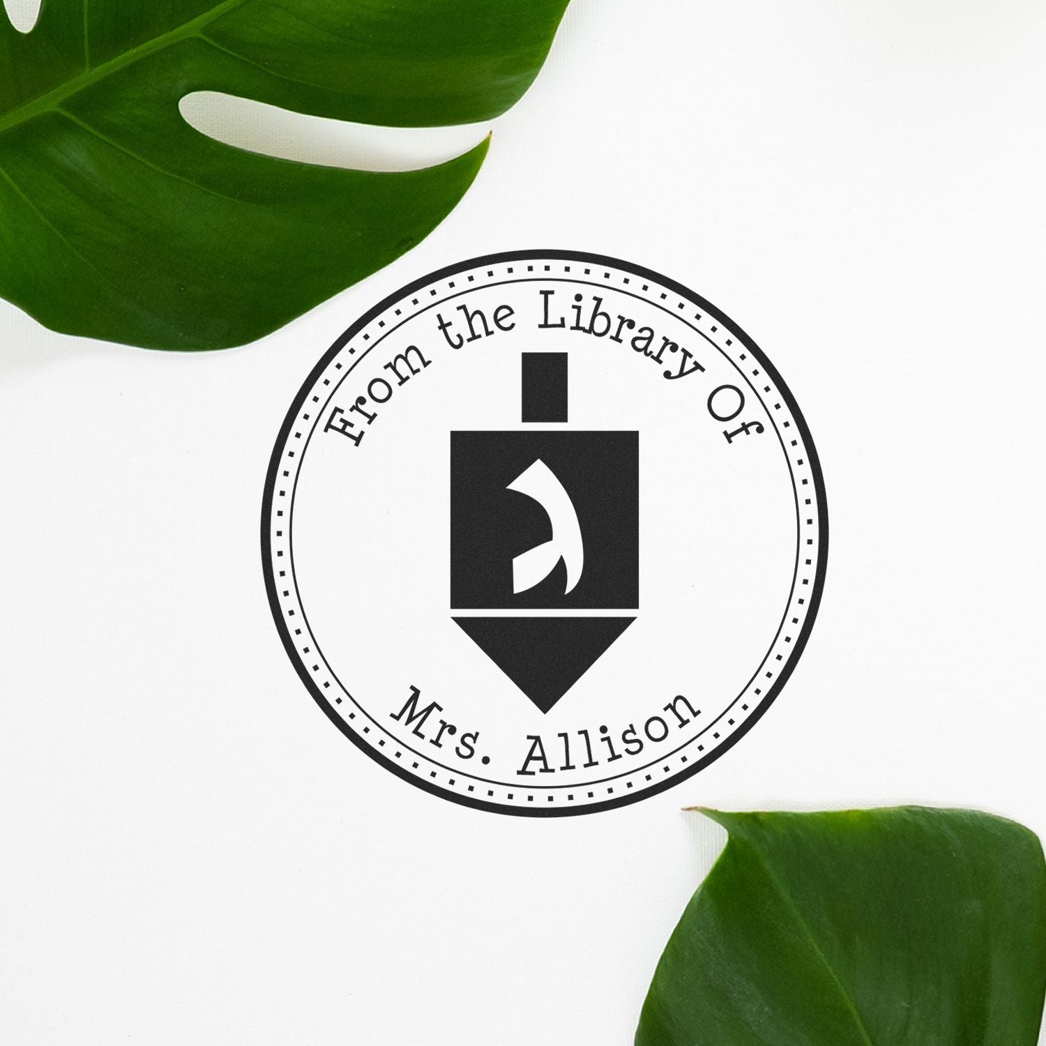 Portable Pre-Inked Holiday Dreidel Customized Return Address Stamper - Engineer Seal Stamps