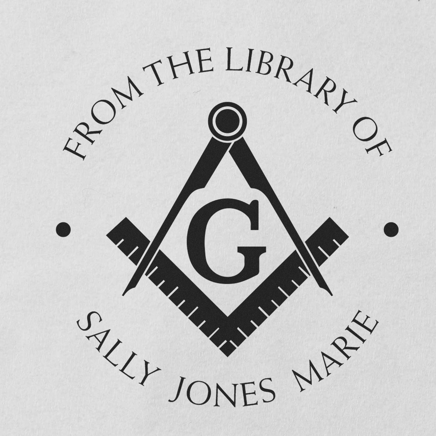 Self-Inking Ancient Masons Personalized Book Ownership Label Stamp - Engineer Seal Stamps