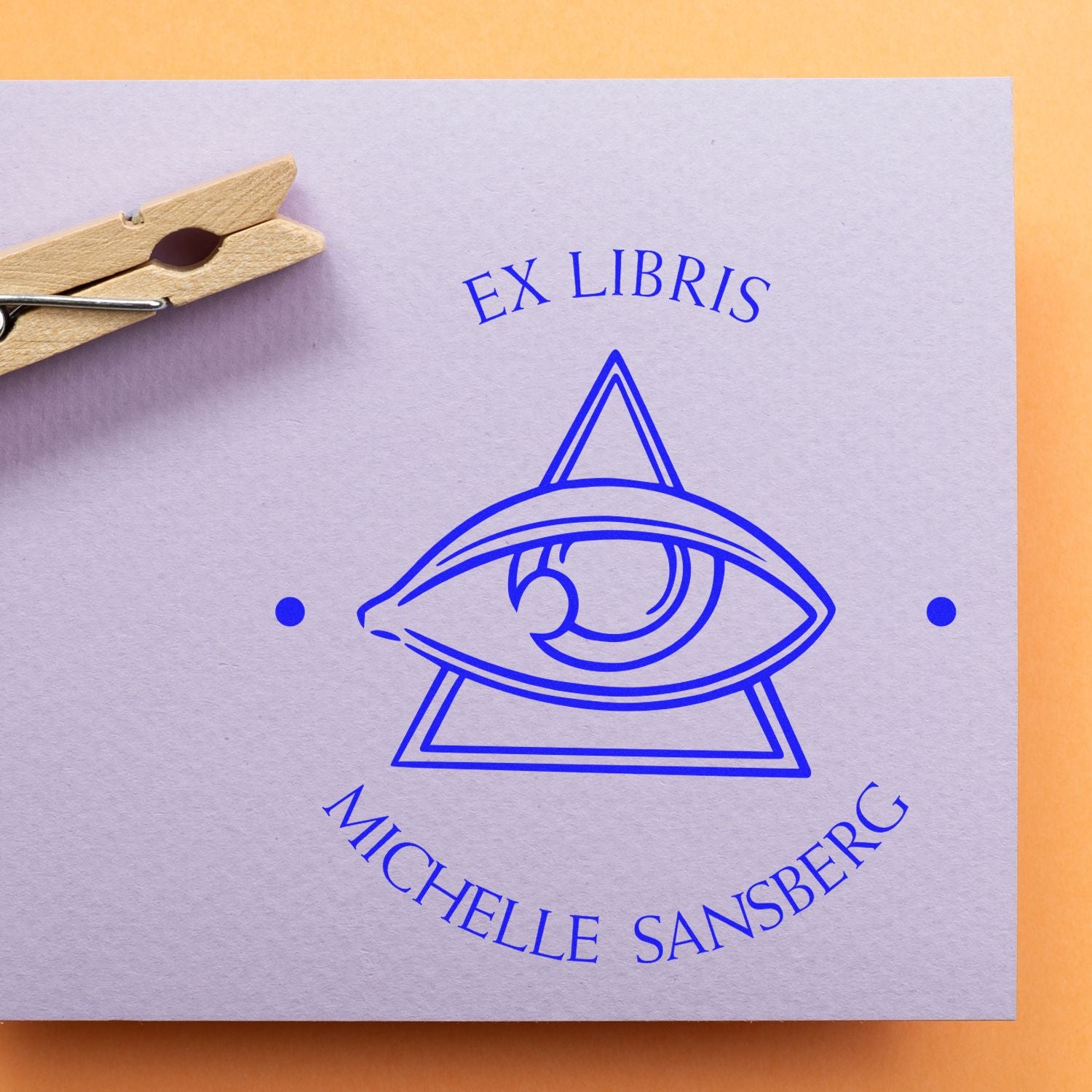 Wood Handle Sacred Masons Personalized Bibliophile Stamp - Engineer Seal Stamps