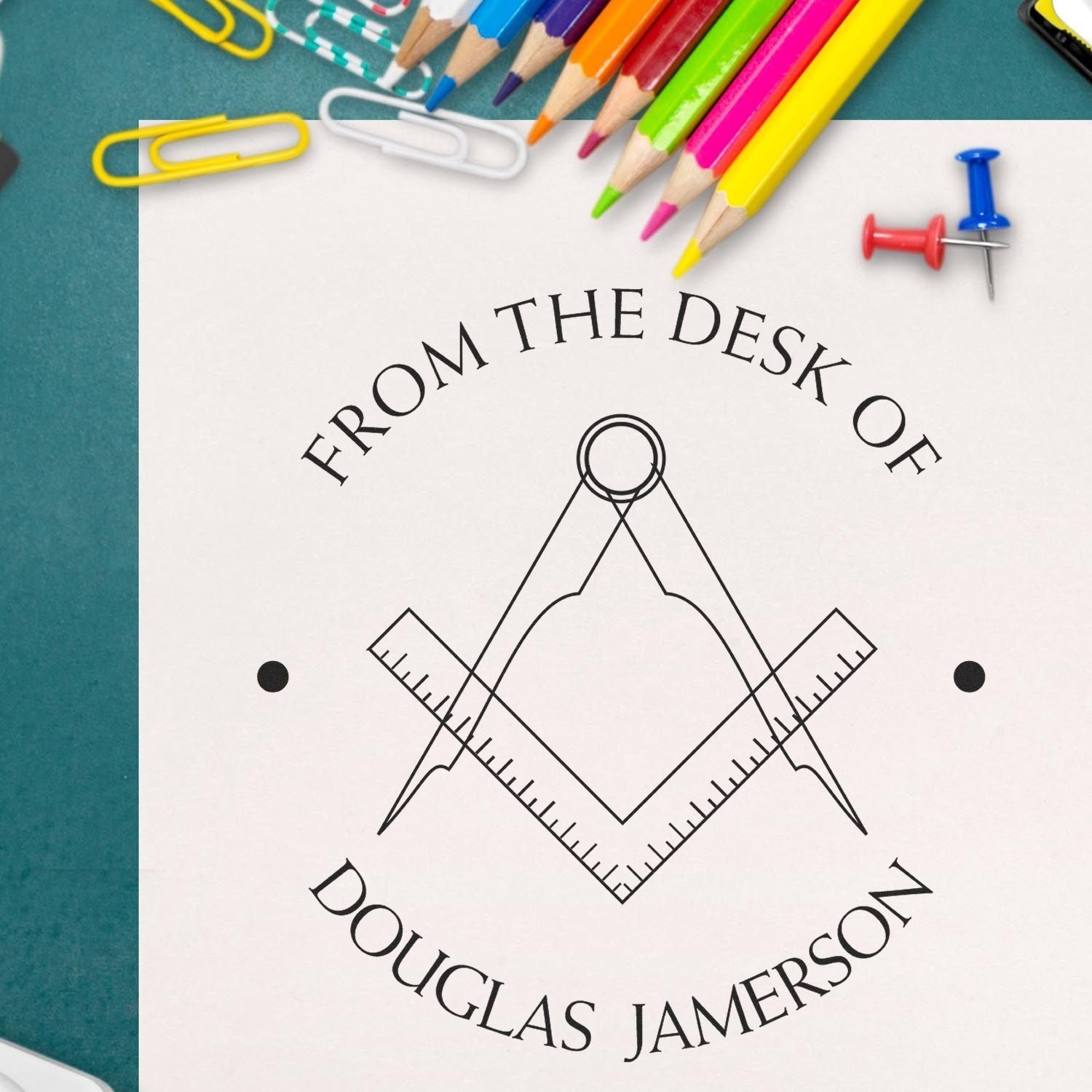 Self-Inking Hidden Masons Personalized Book Property Stamper - Engineer Seal Stamps