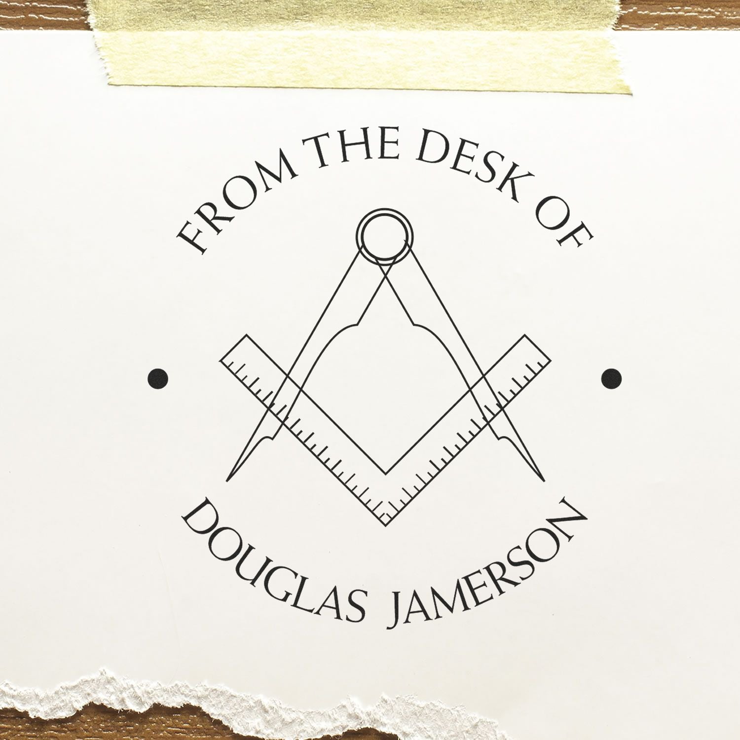 Wood Handle Hidden Masons Personalized Bibliophile Stamper - Engineer Seal Stamps