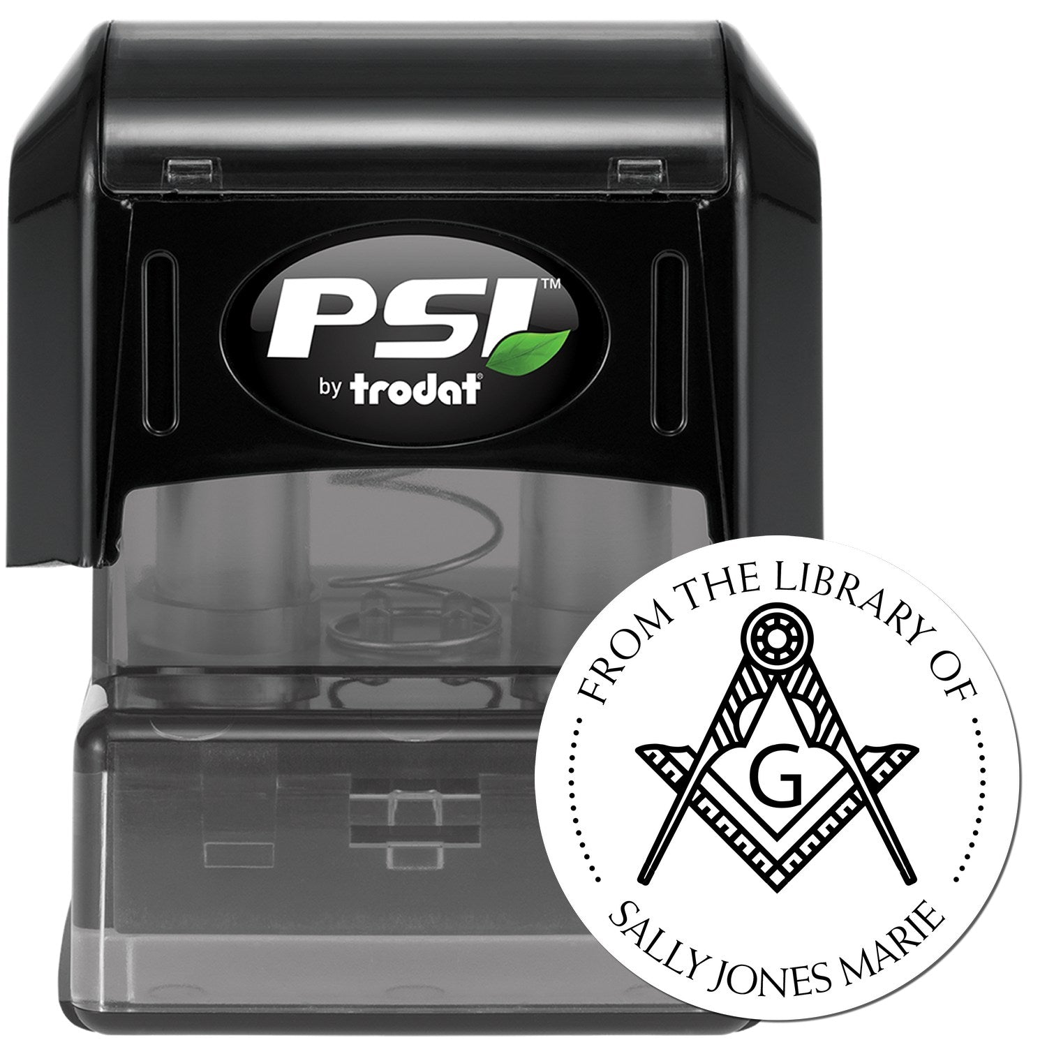 PSI Pre-Inked Enigmatic Masons Personalized My Library Stamp - Engineer Seal Stamps