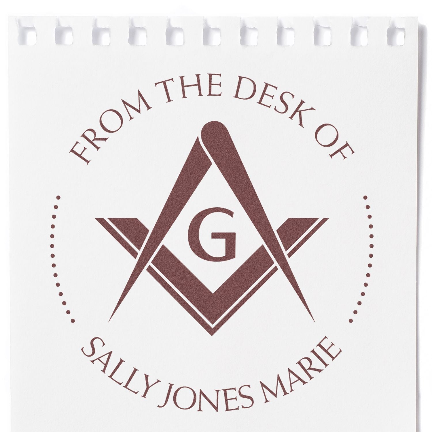 Wood Handle Fraternal Masons Personalized Book Belongs to Stamp - Engineer Seal Stamps