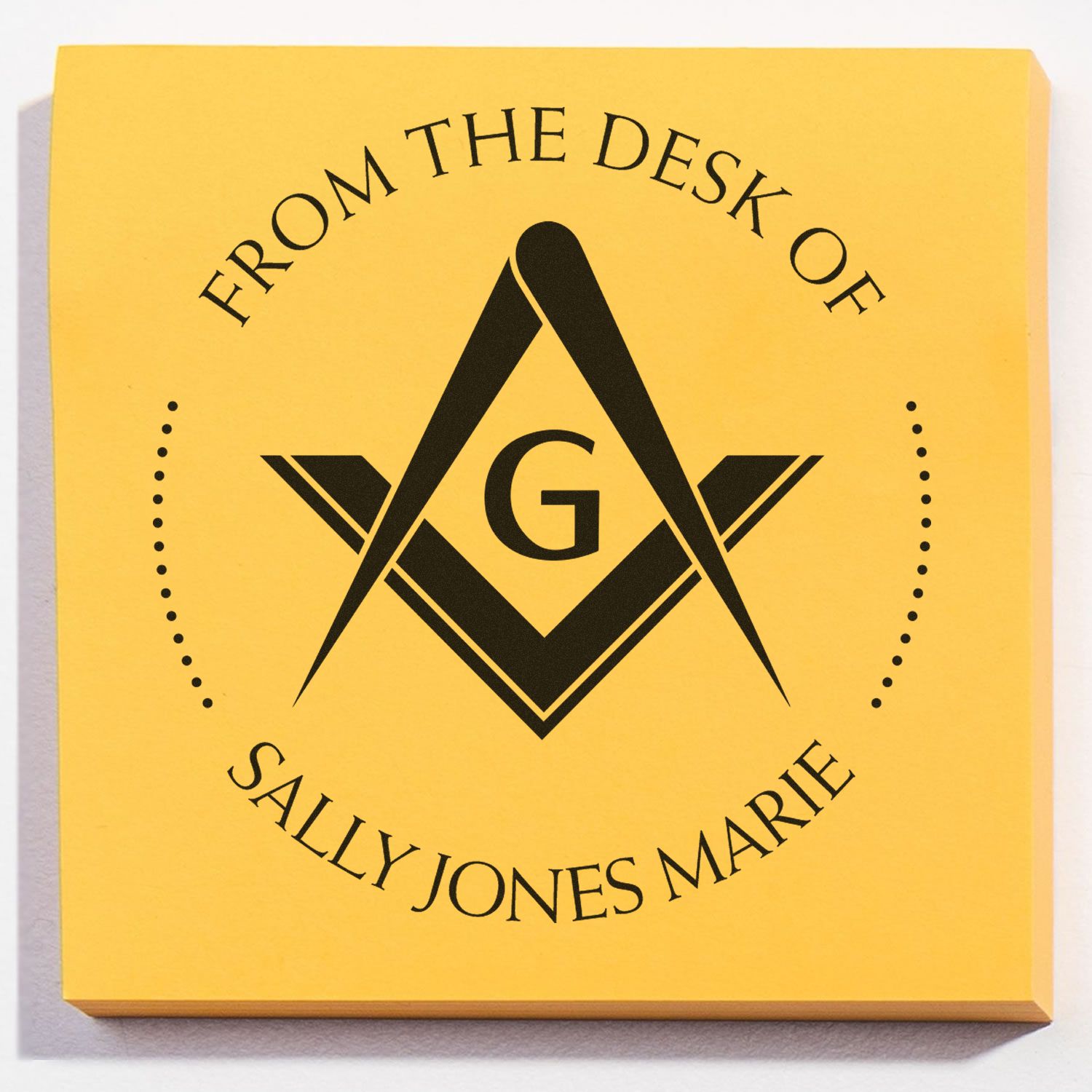 Wood Handle Fraternal Masons Personalized Book Belongs to Stamp - Engineer Seal Stamps
