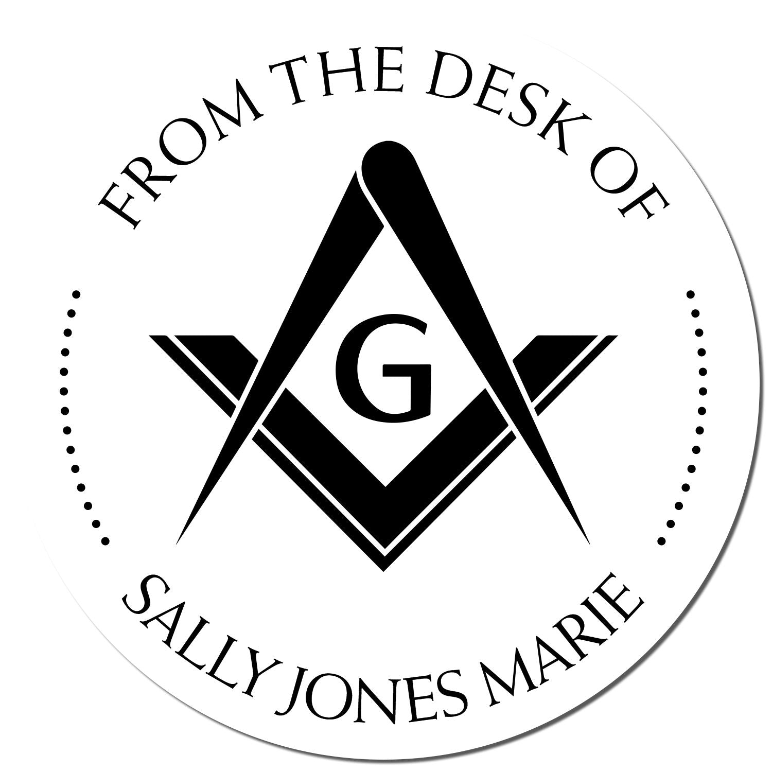 Wood Handle Fraternal Masons Personalized Book Belongs to Stamp - Engineer Seal Stamps