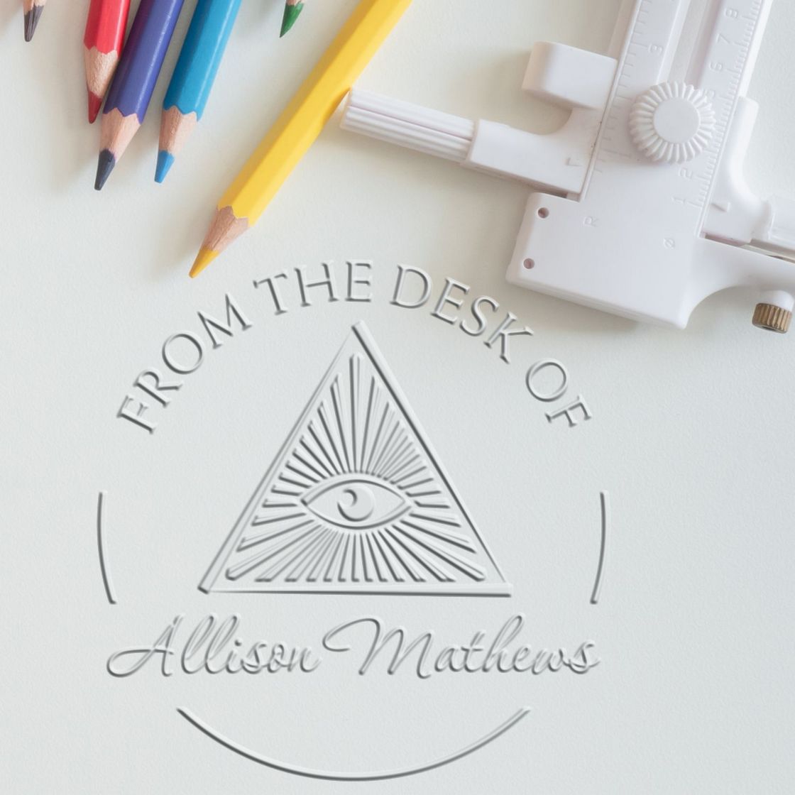 Desk Spiritual Masons Personalized Name Inscription Embosser - Engineer Seal Stamps