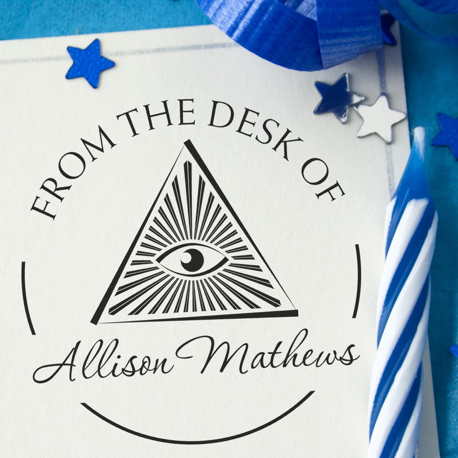 Wood Handle Spiritual Masons Personalized Book Belongs to Stamper