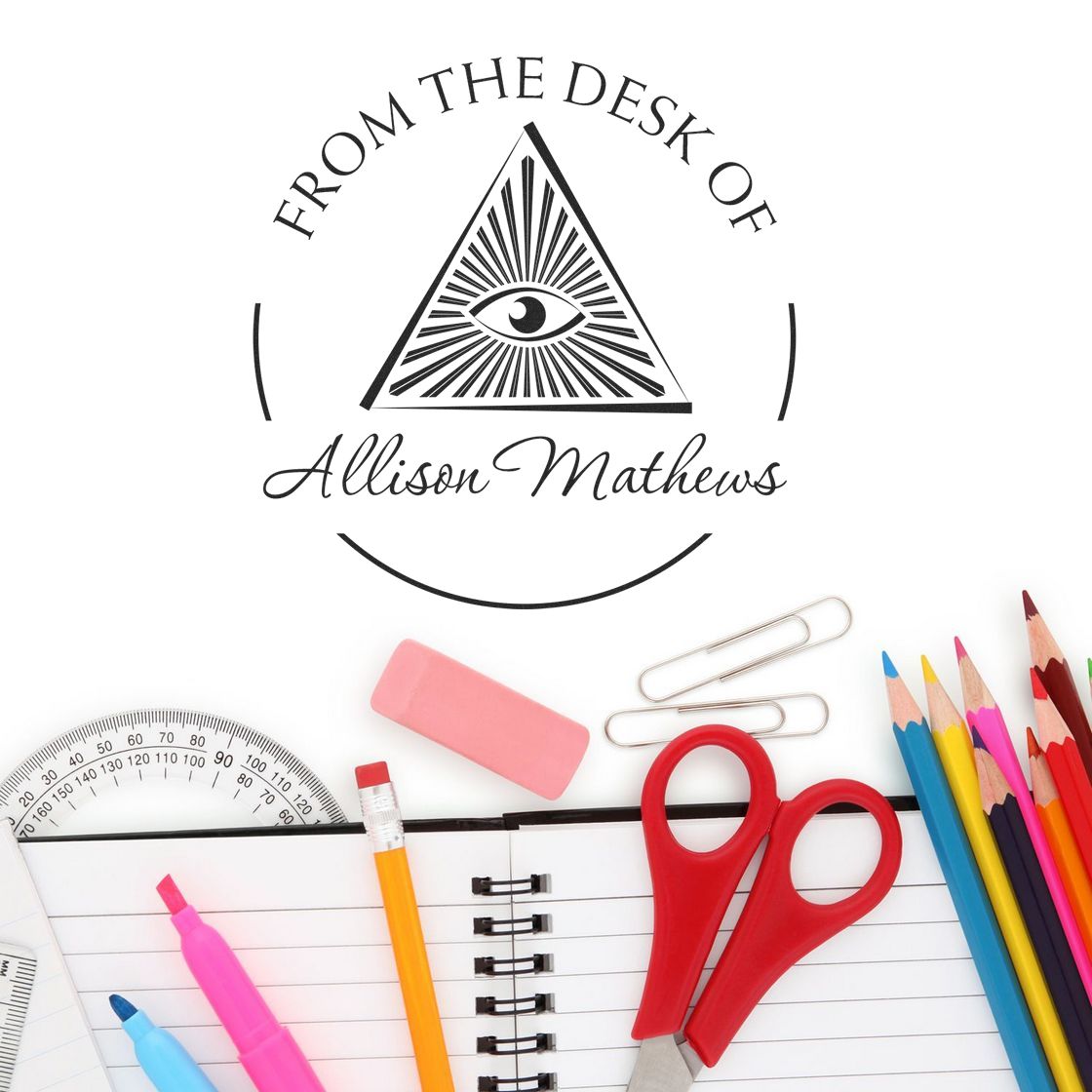 Self-Inking Spiritual Masons Personalized Bookworm Stamper - Engineer Seal Stamps