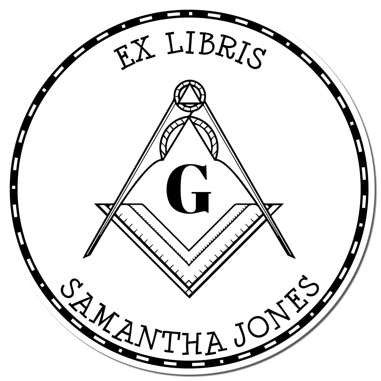Wood Handle Venerable Masons Personalized Book Library Stamp