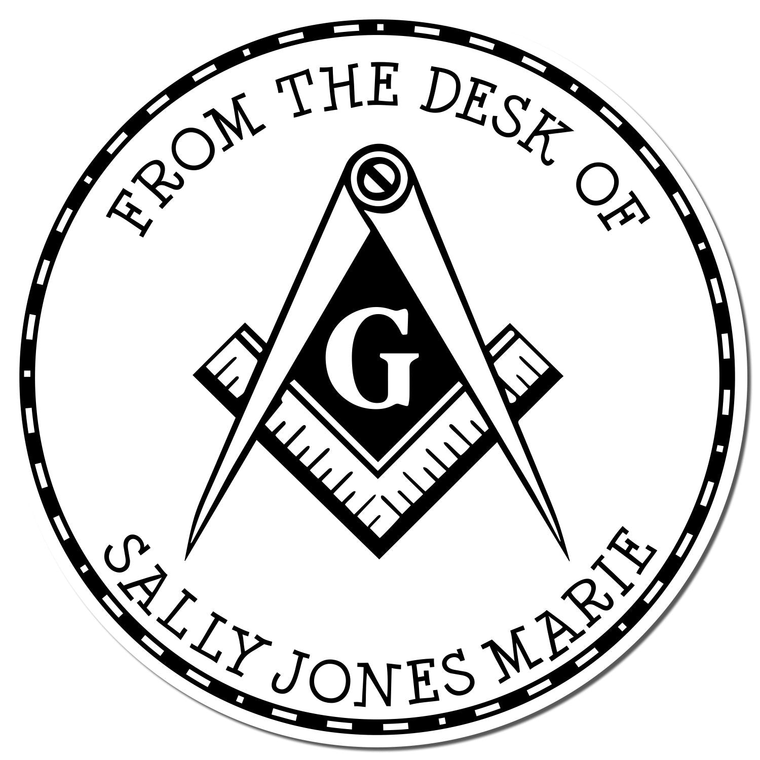 Wood Handle Traditional Masons Personalized Book Library Stamper