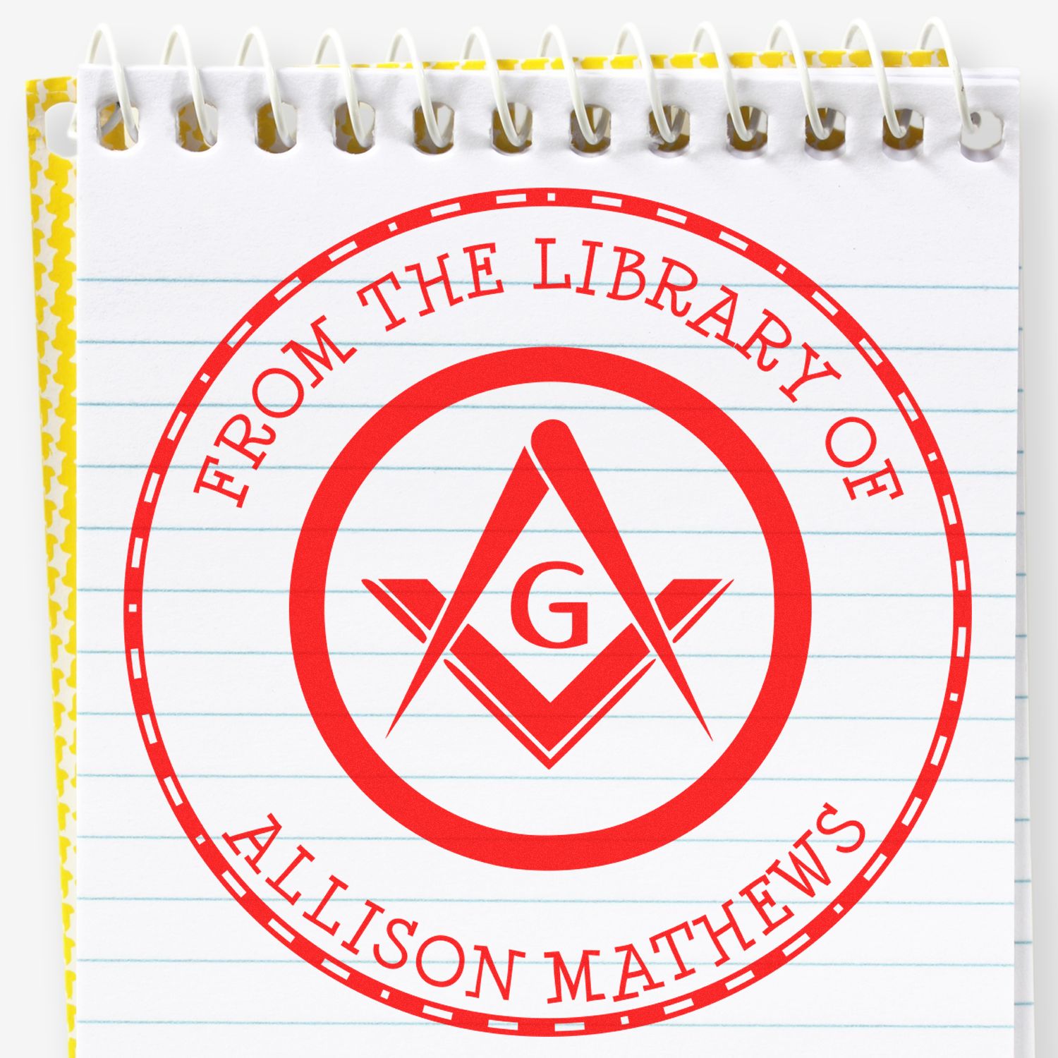Wood Handle Ceremonial Masons Personalized Book Lover Stamp - Engineer Seal Stamps