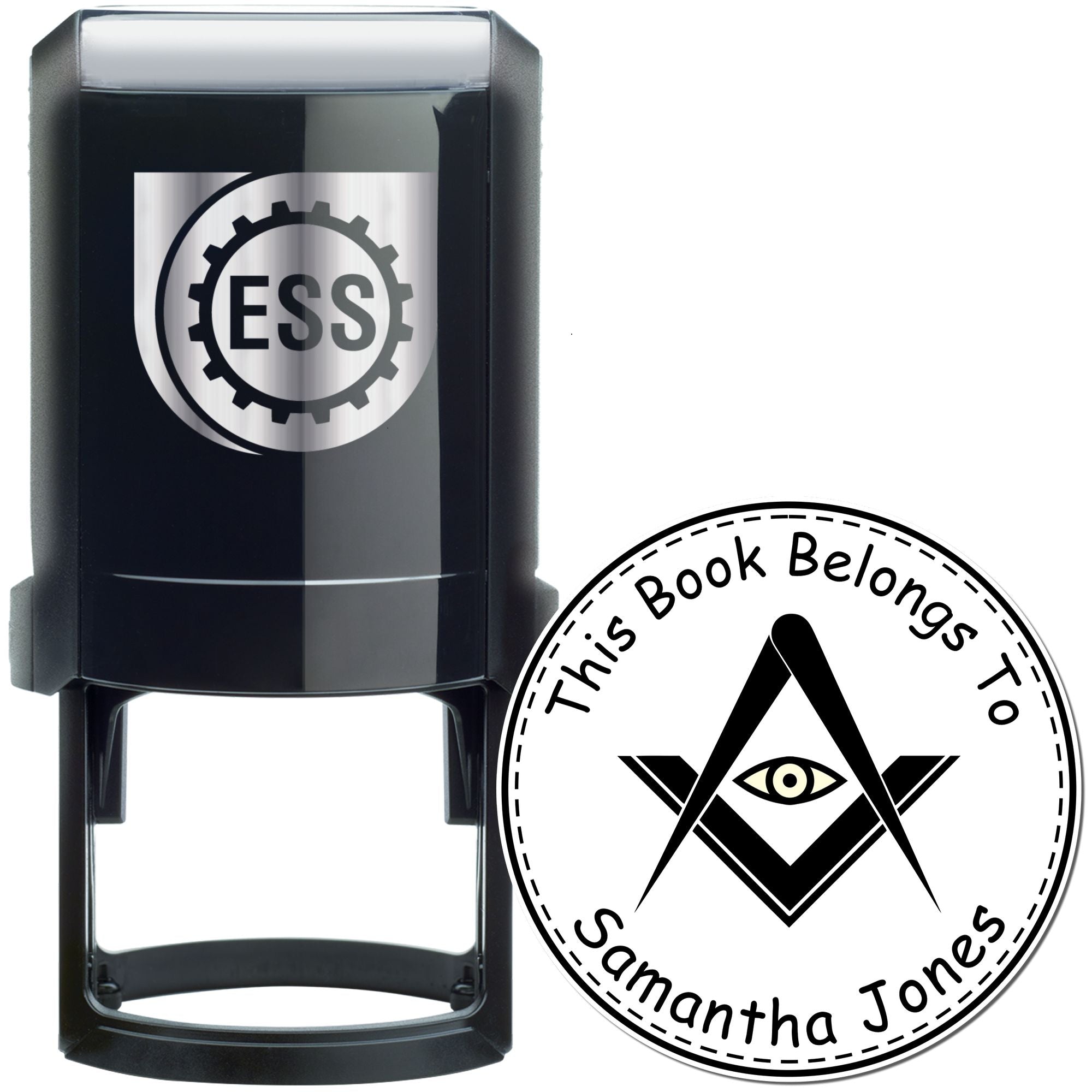 Self-Inking Reflective Masons Personalized Library Stamper - Engineer Seal Stamps