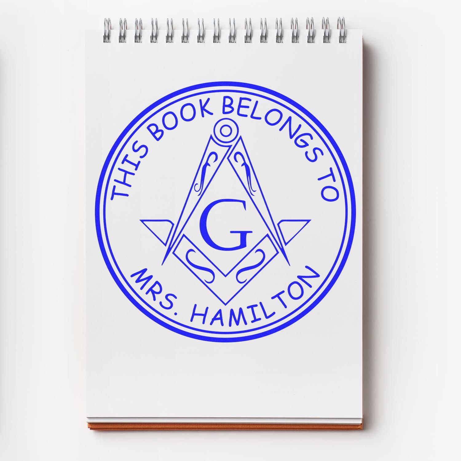 Wood Handle Timeless Masons Personalized Book Ownership Stamp