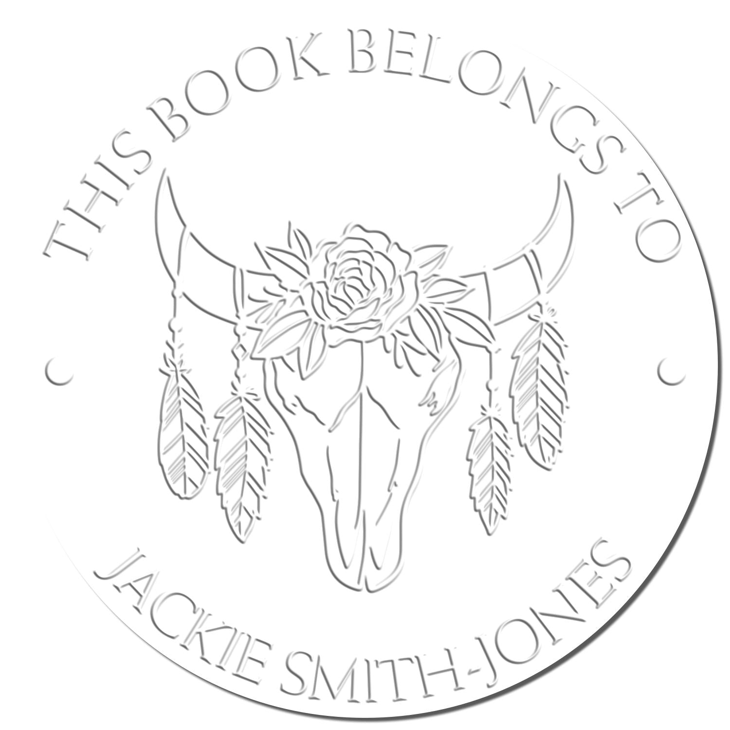 Soft Western Wonders Custom Book Ownership Embossed Stamp