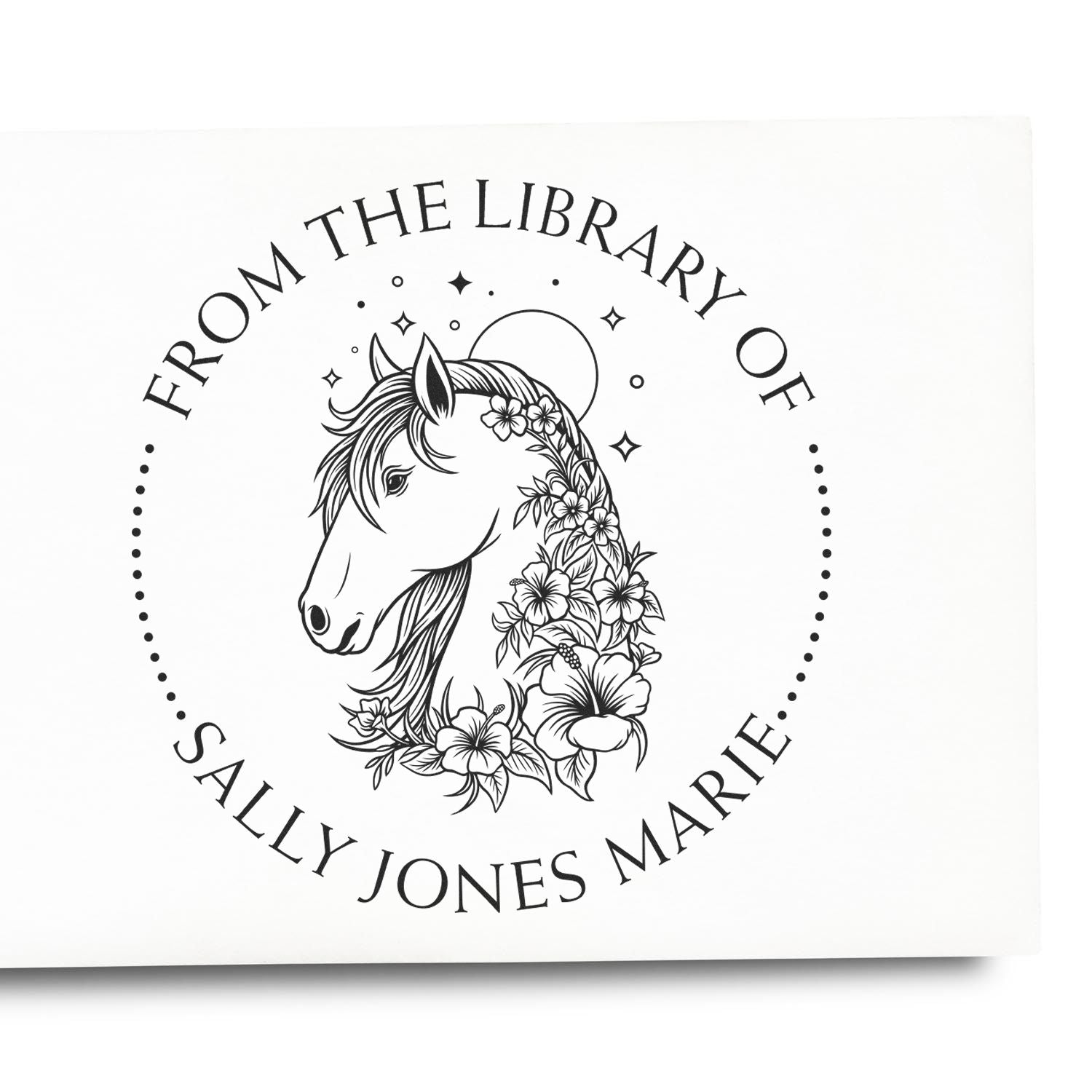 Wood Handle Spiritual Horse Custom Made Bookworm Stamp