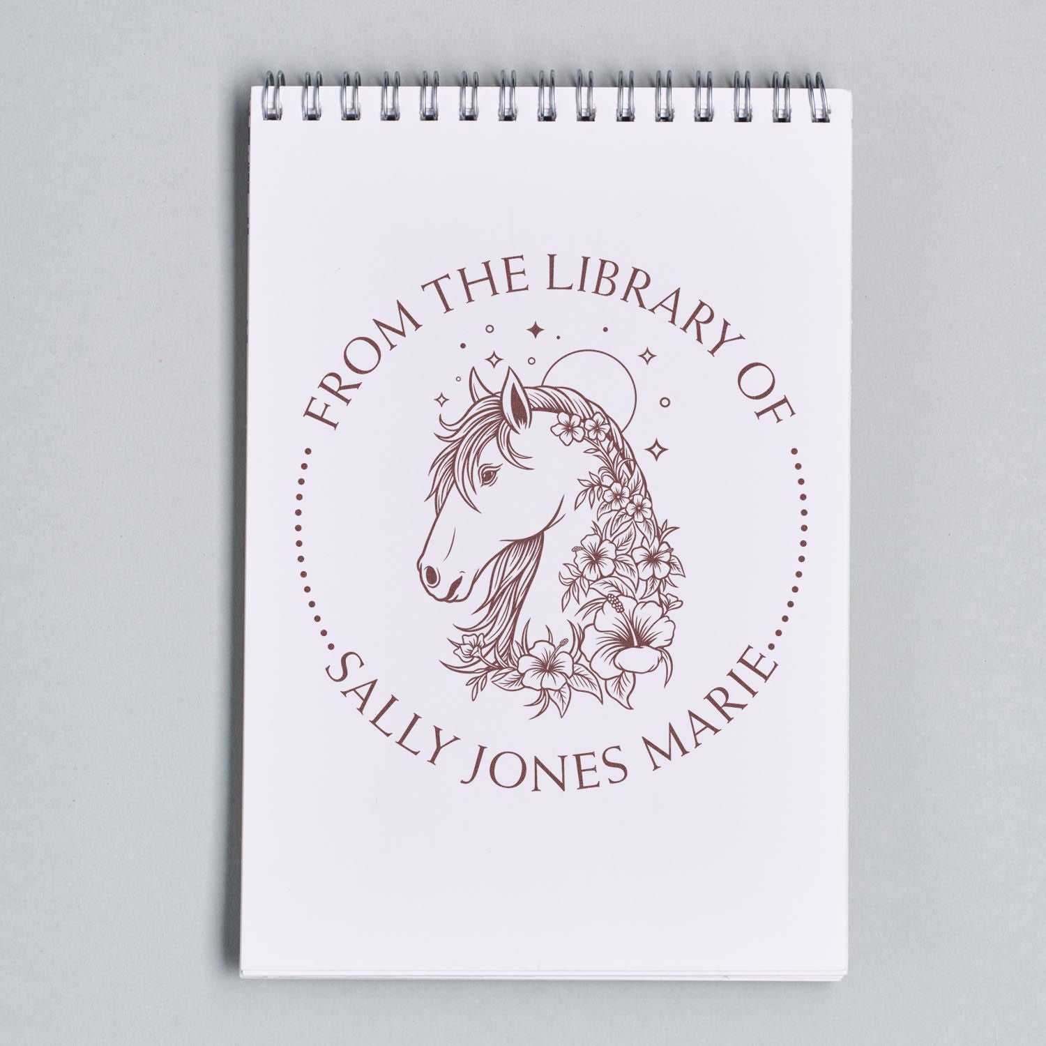 Wood Handle Spiritual Horse Custom Made Bookworm Stamp