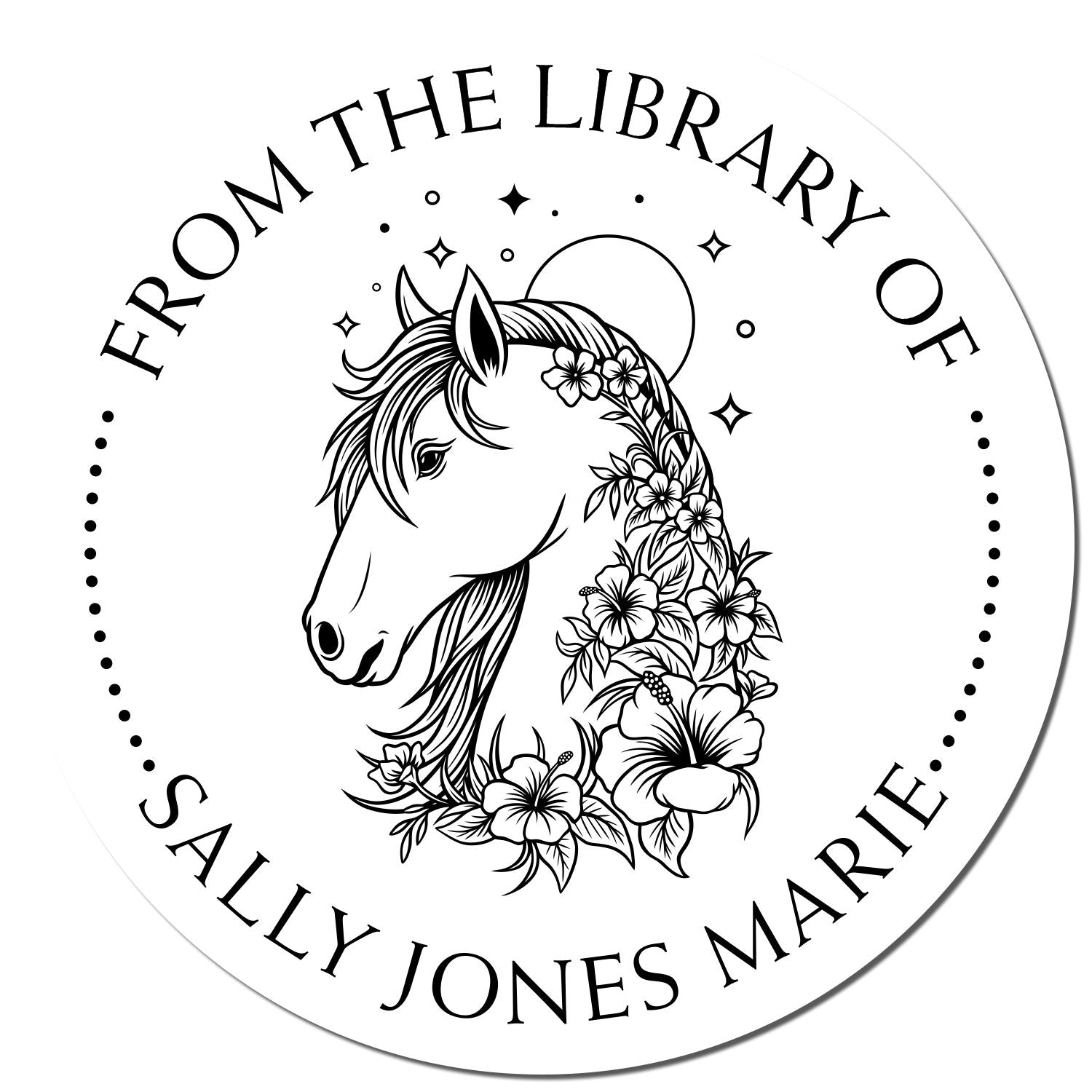 Wood Handle Spiritual Horse Custom Made Bookworm Stamp