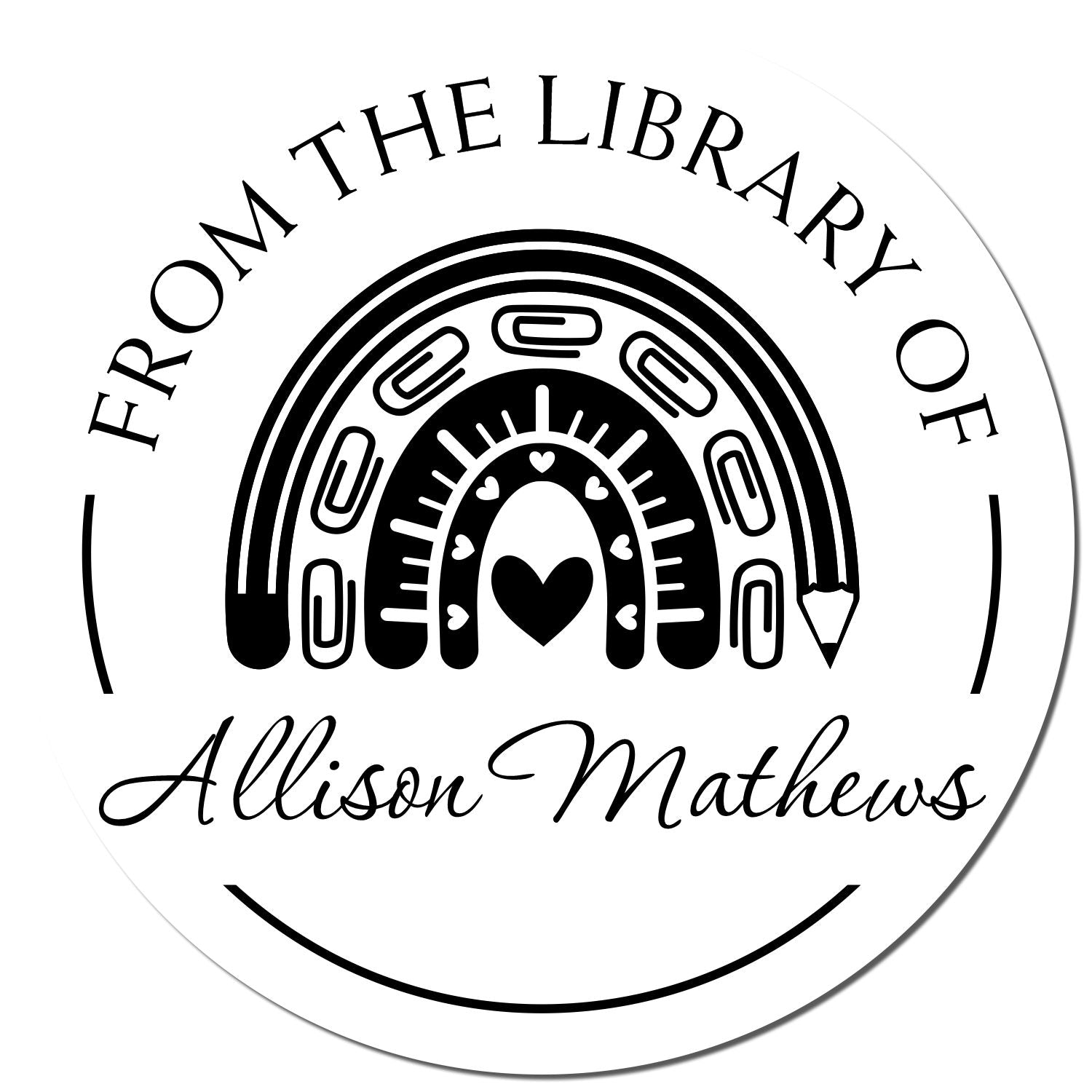 Pre-Inked Educational Rainbow Custom Made My Library Stamp - Engineer Seal Stamps