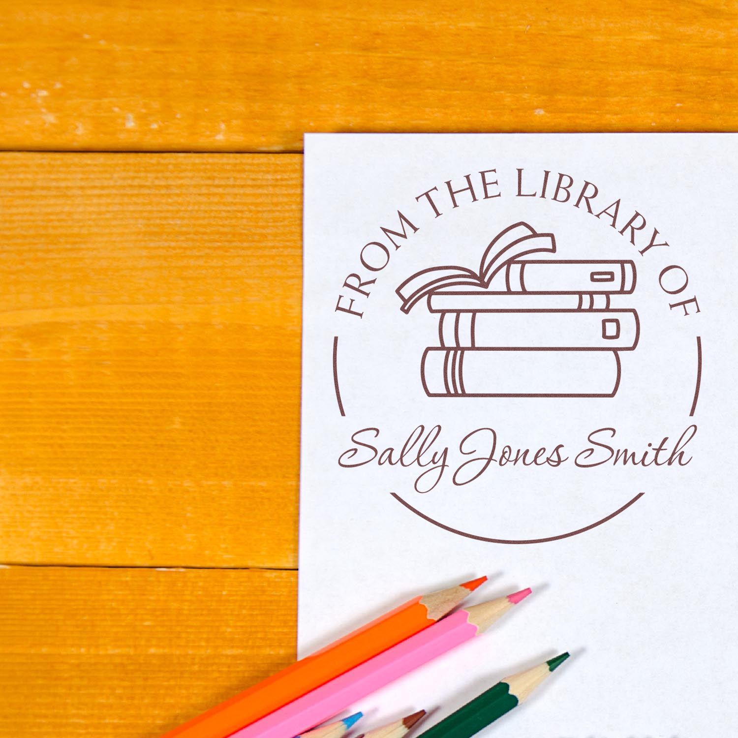 Pre-Inked Fun Classroom Custom Made My Library Stamper - Engineer Seal Stamps