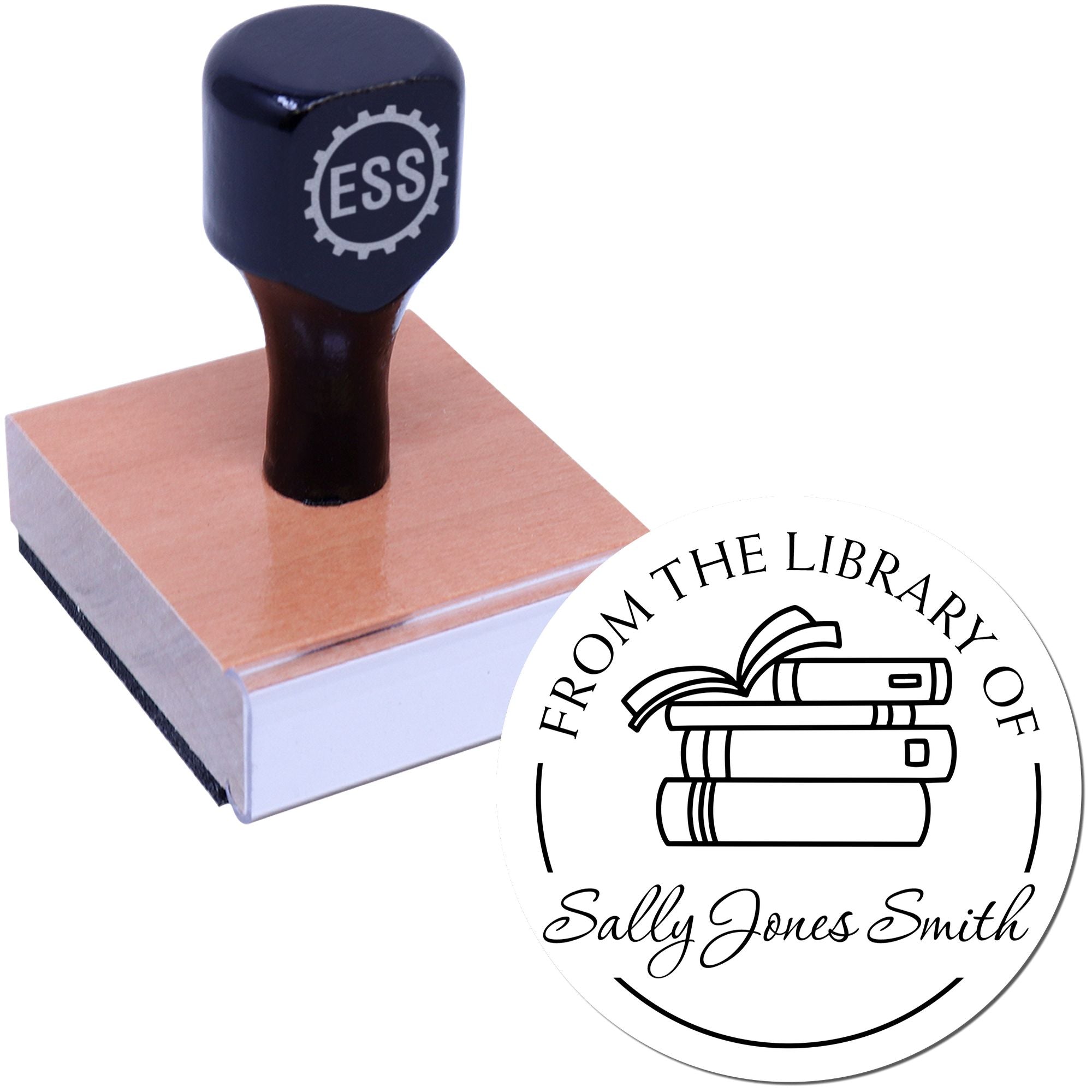 Wood Handle Fun Classroom Customized Book Ownership Stamper - Engineer Seal Stamps