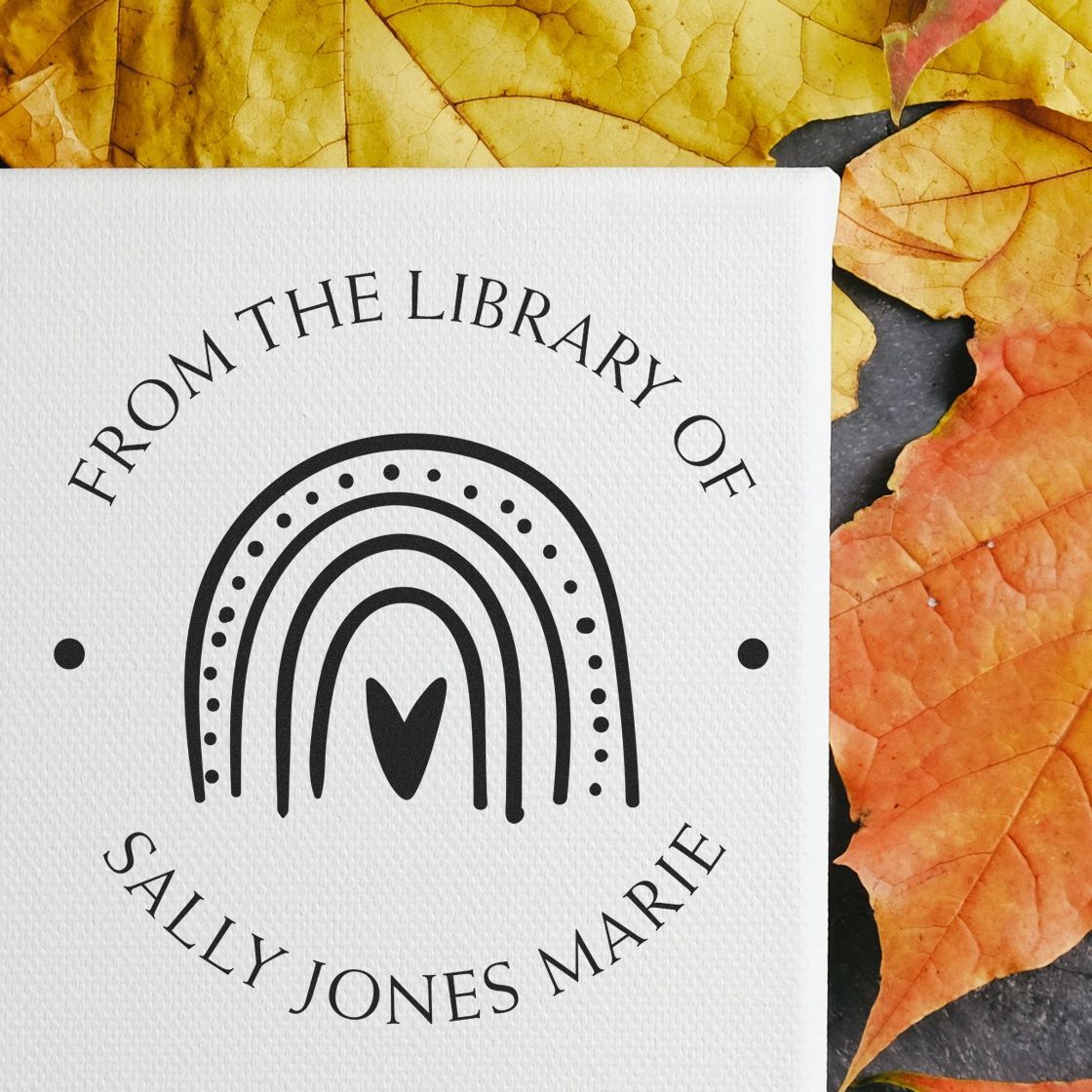 Self-Inking Whimsical Rainbow Custom Book Stamper - Engineer Seal Stamps