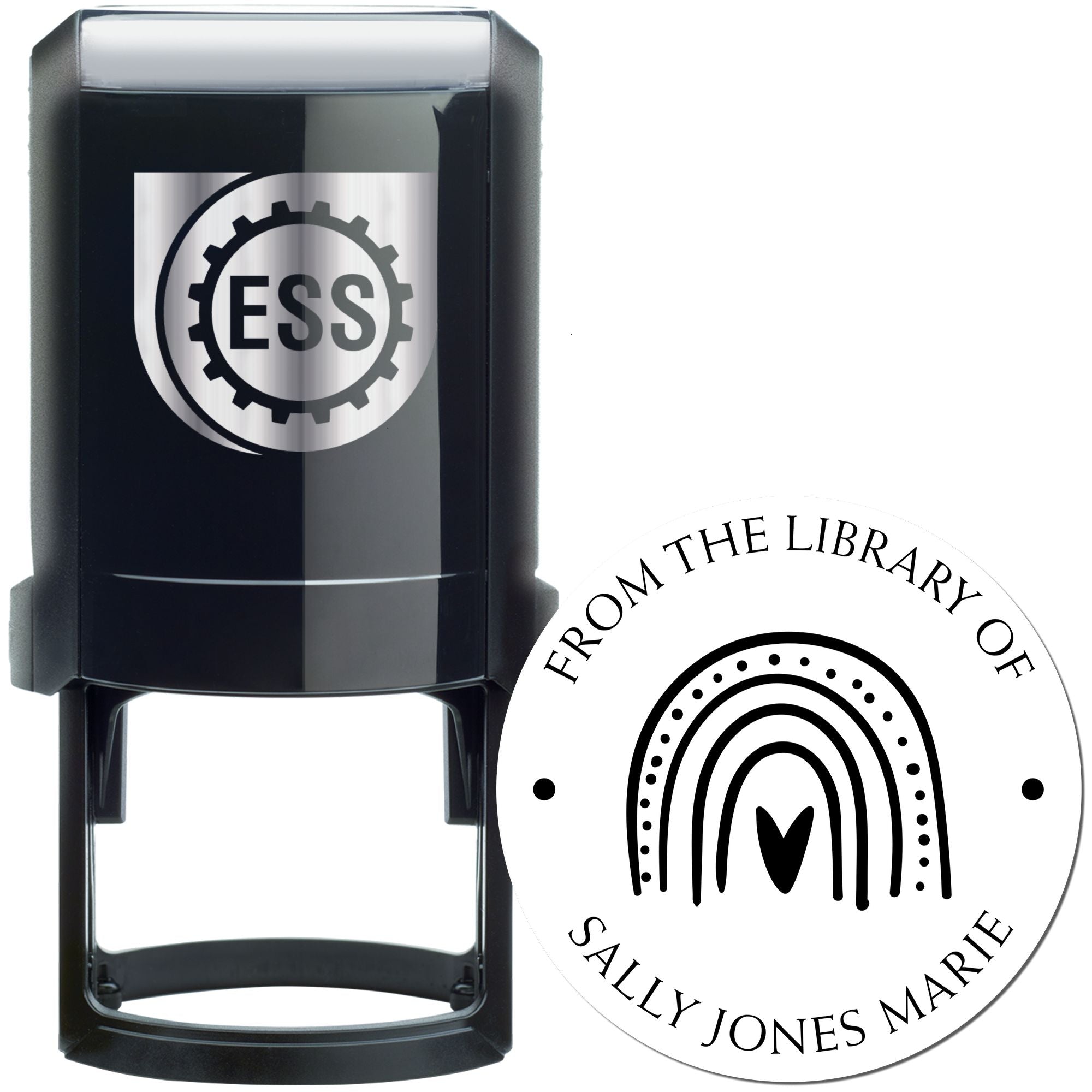 Self-Inking Whimsical Rainbow Custom Book Stamper - Engineer Seal Stamps