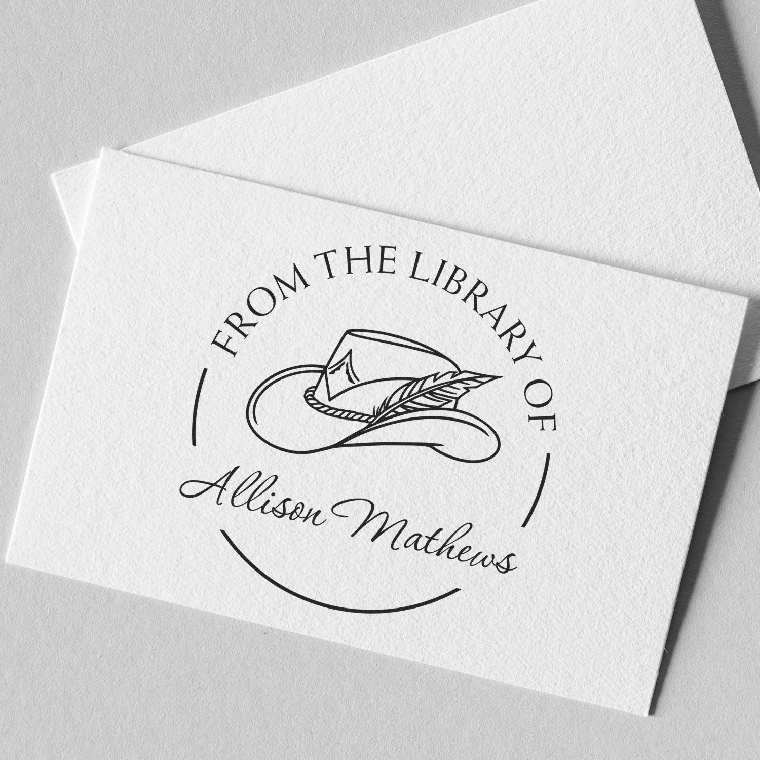 Pre-Inked Feathered Cowgirl Custom Made Name Inscription Stamper - Engineer Seal Stamps