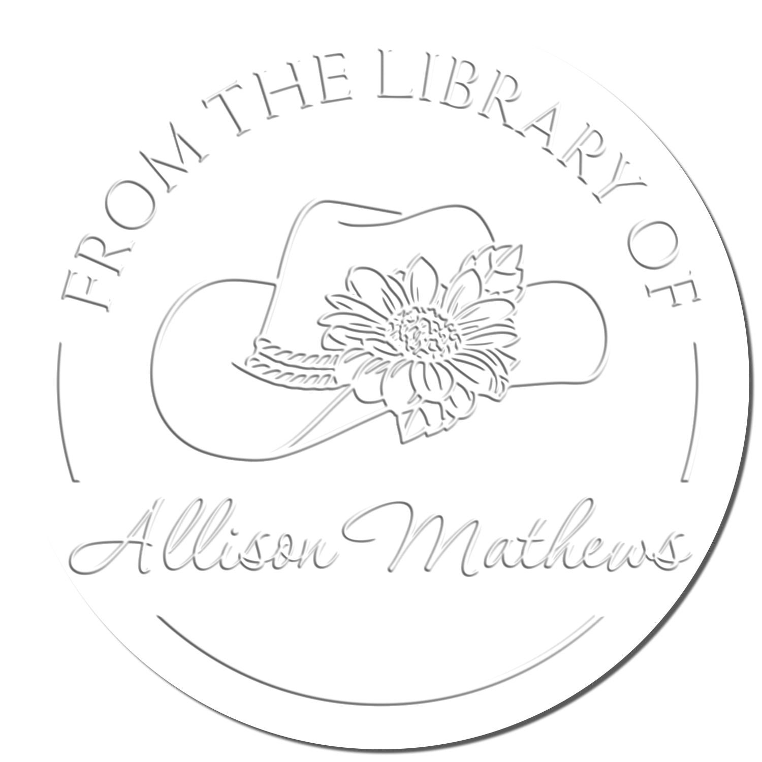 Hybrid Lovely Cowgirl Personalized Library Name Embosser - Engineer Seal Stamps