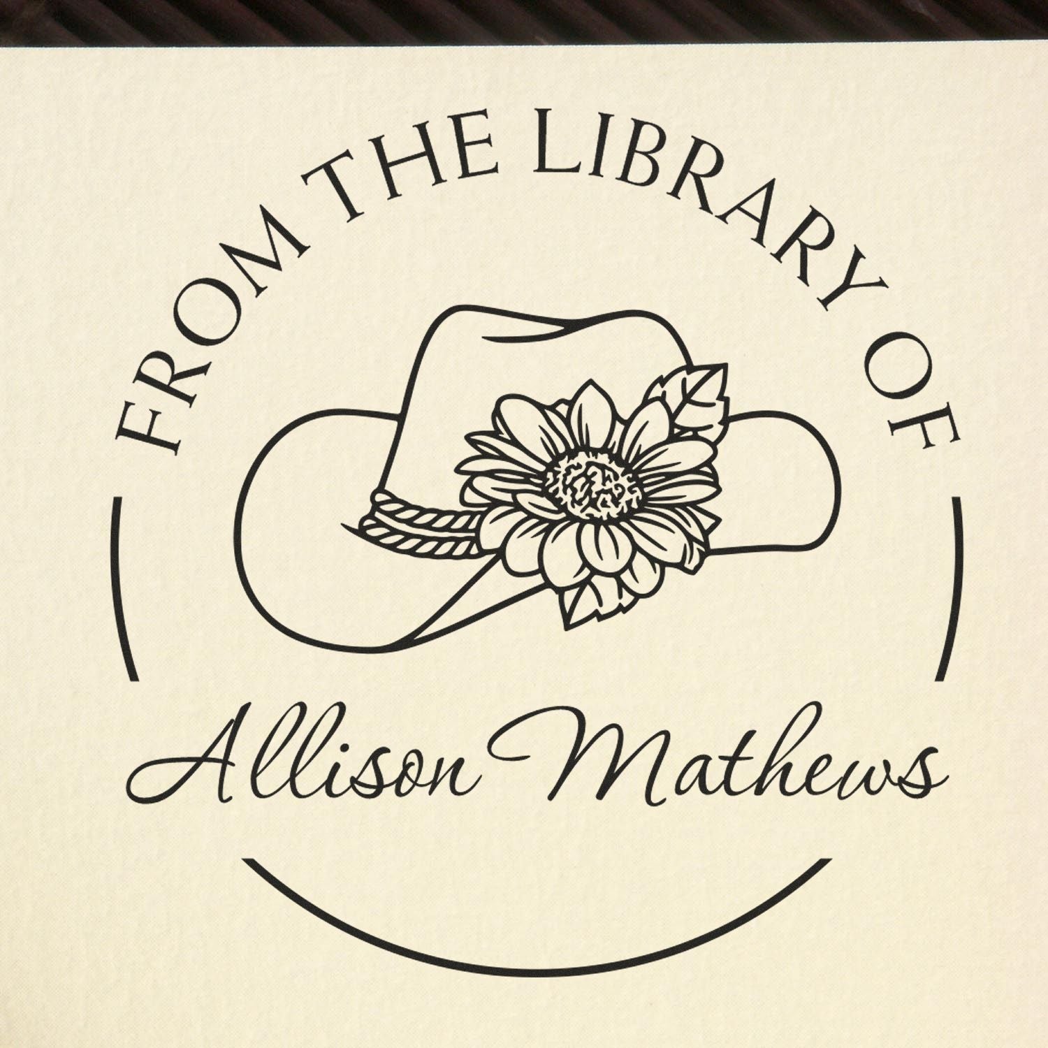 Wood Handle Lovely Cowgirl Customized Bookplate Stamp - Engineer Seal Stamps