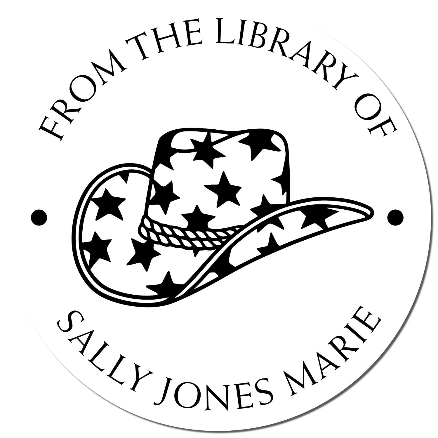 Wood Handle Starry Cowgirl Customized Bookworm Stamp