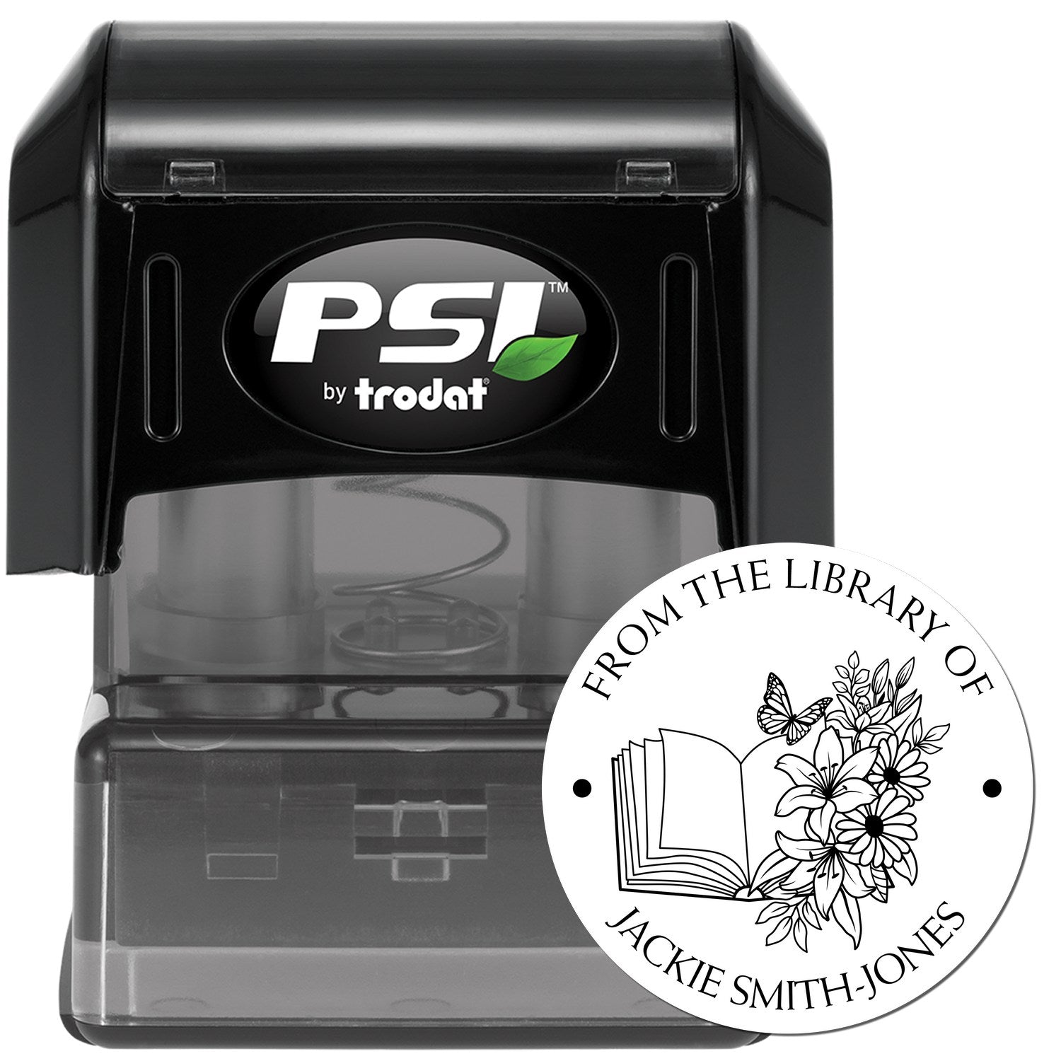 PSI Pre-Inked Flowered Classroom Custom This Book Belongs To Stamper - Engineer Seal Stamps