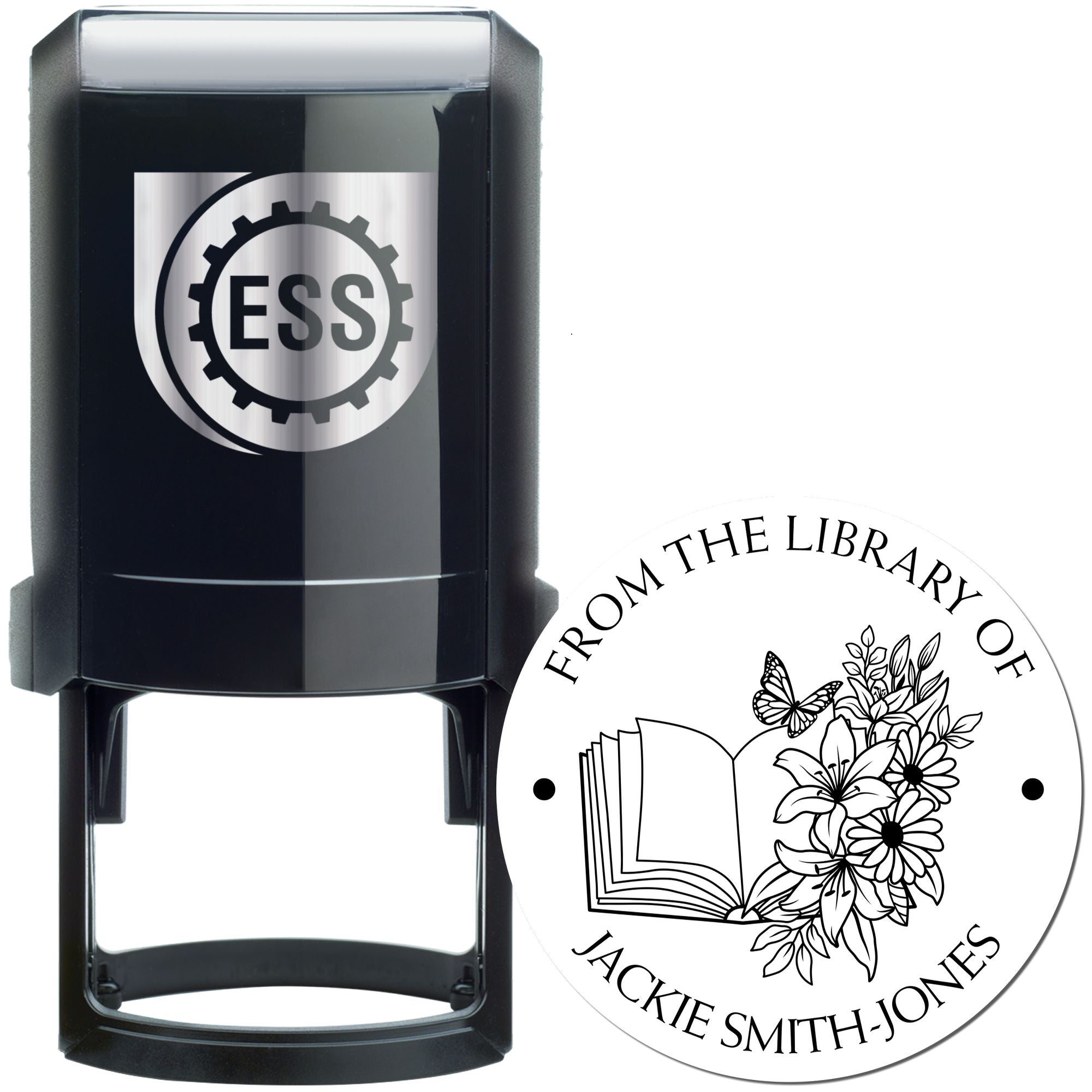 Self-Inking Flowered Classroom Custom Book Lover Stamper - Engineer Seal Stamps