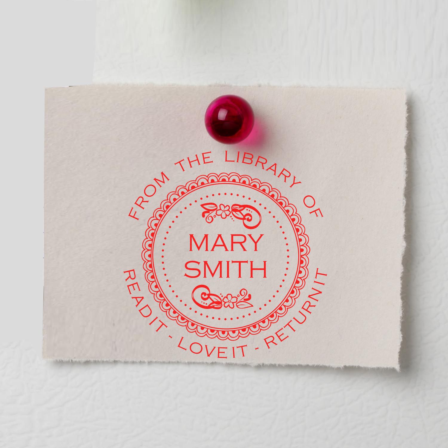 Self-Inking Preppy Name Custom Book Ownership Stamp - Engineer Seal Stamps