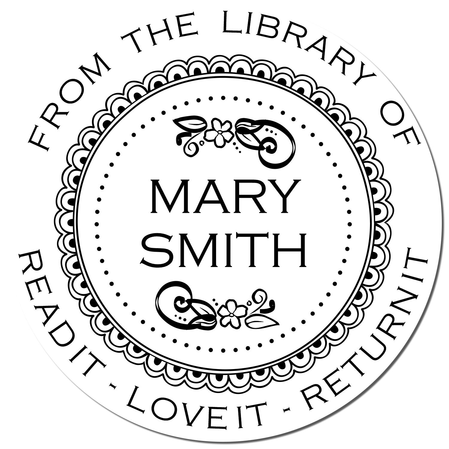 Self-Inking Preppy Name Custom Book Ownership Stamp - Engineer Seal Stamps