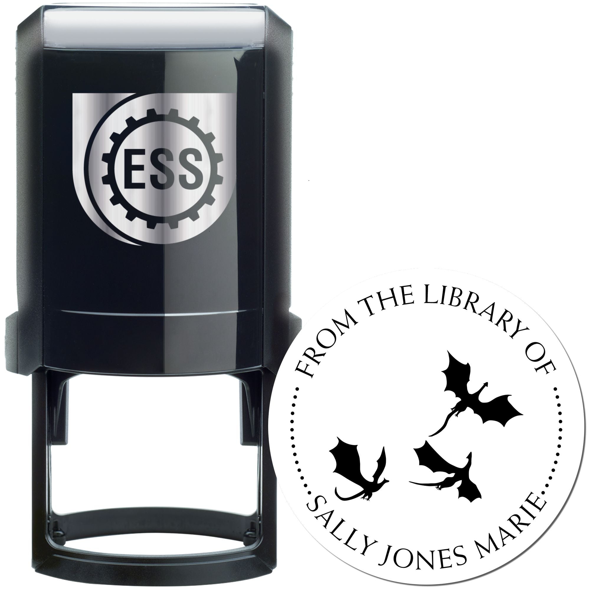 Self-Inking Secretive Dragons Custom Private Library Stamp - Engineer Seal Stamps