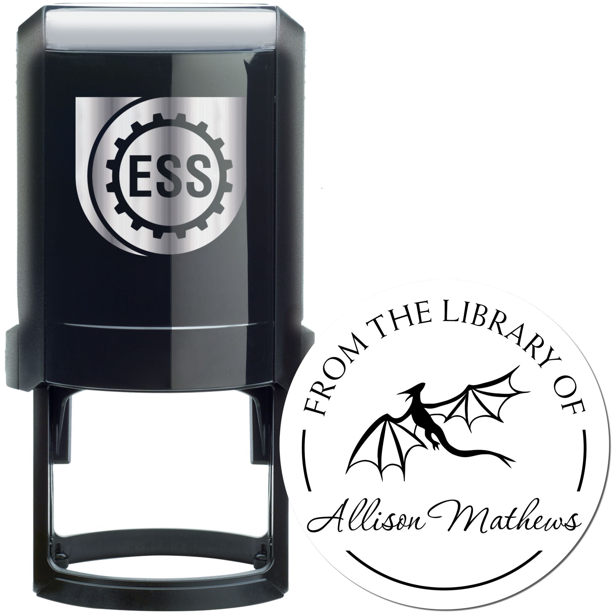 Self-Inking Mystical Dragon Custom Private Library Stamper - Engineer Seal Stamps