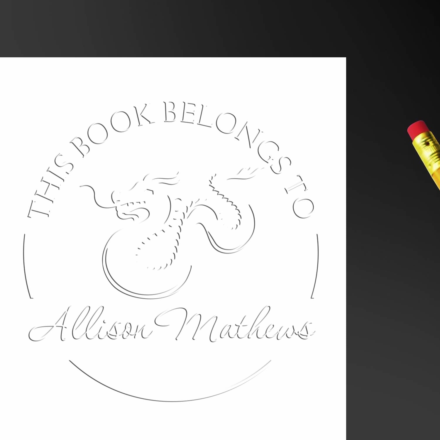 Desk Majestic Dragon Personalized Library Name Seal Press - Engineer Seal Stamps