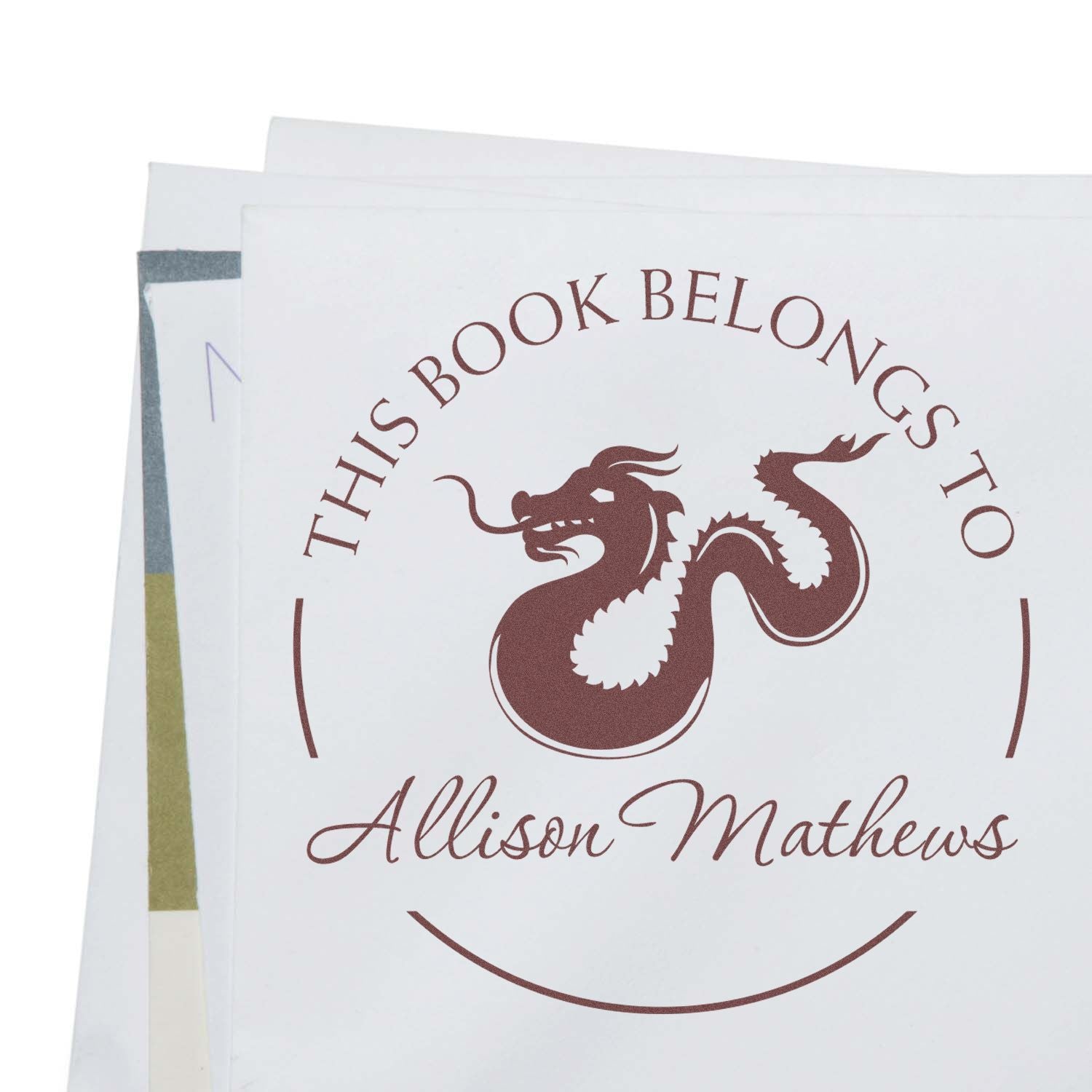 PSI Pre-Inked Majestic Dragon Custom Made My Library Stamper - Engineer Seal Stamps