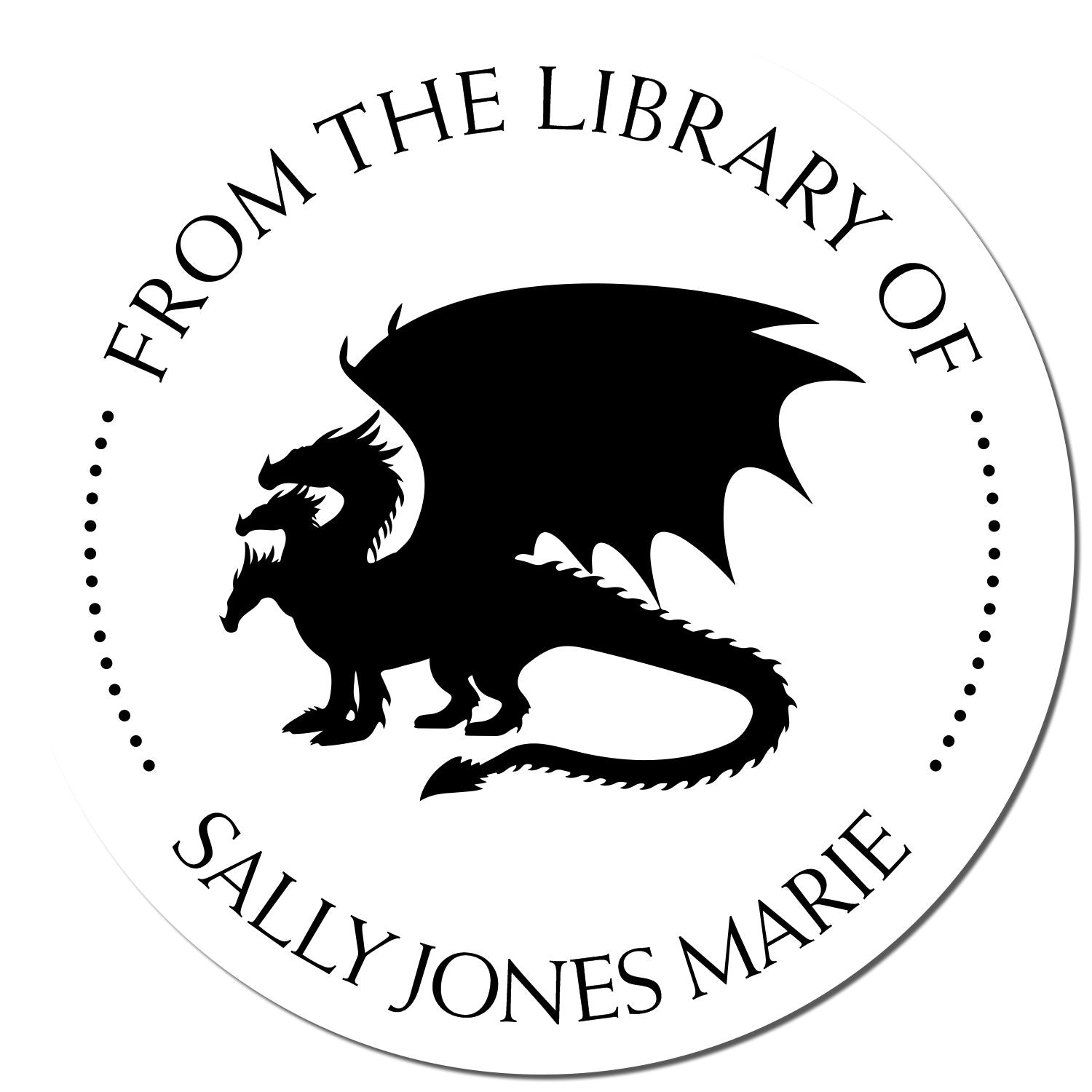 Pre-Inked Mythical Dragon Personalized Library Stamper - Engineer Seal Stamps