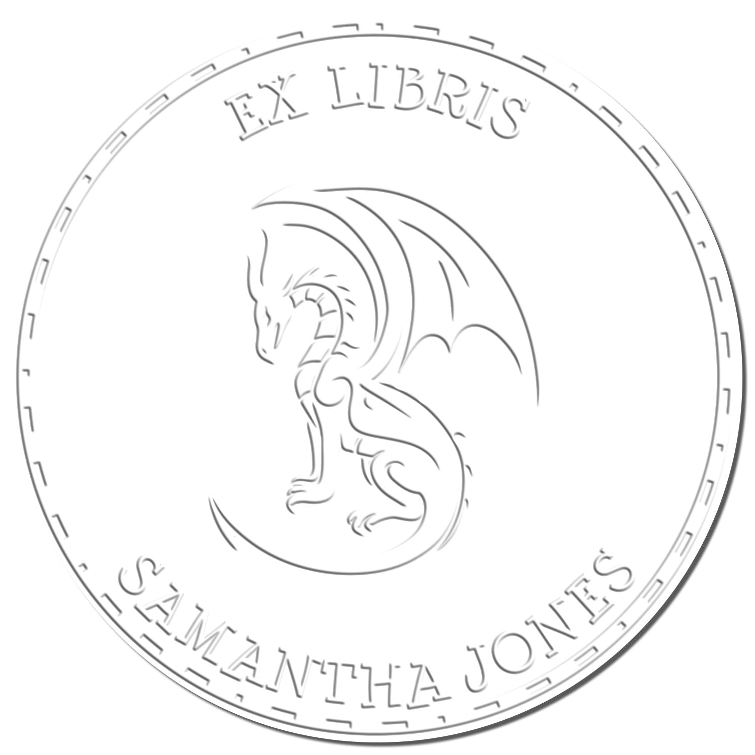 Soft Powerful Dragon Personalized Bibliophile Embosser
