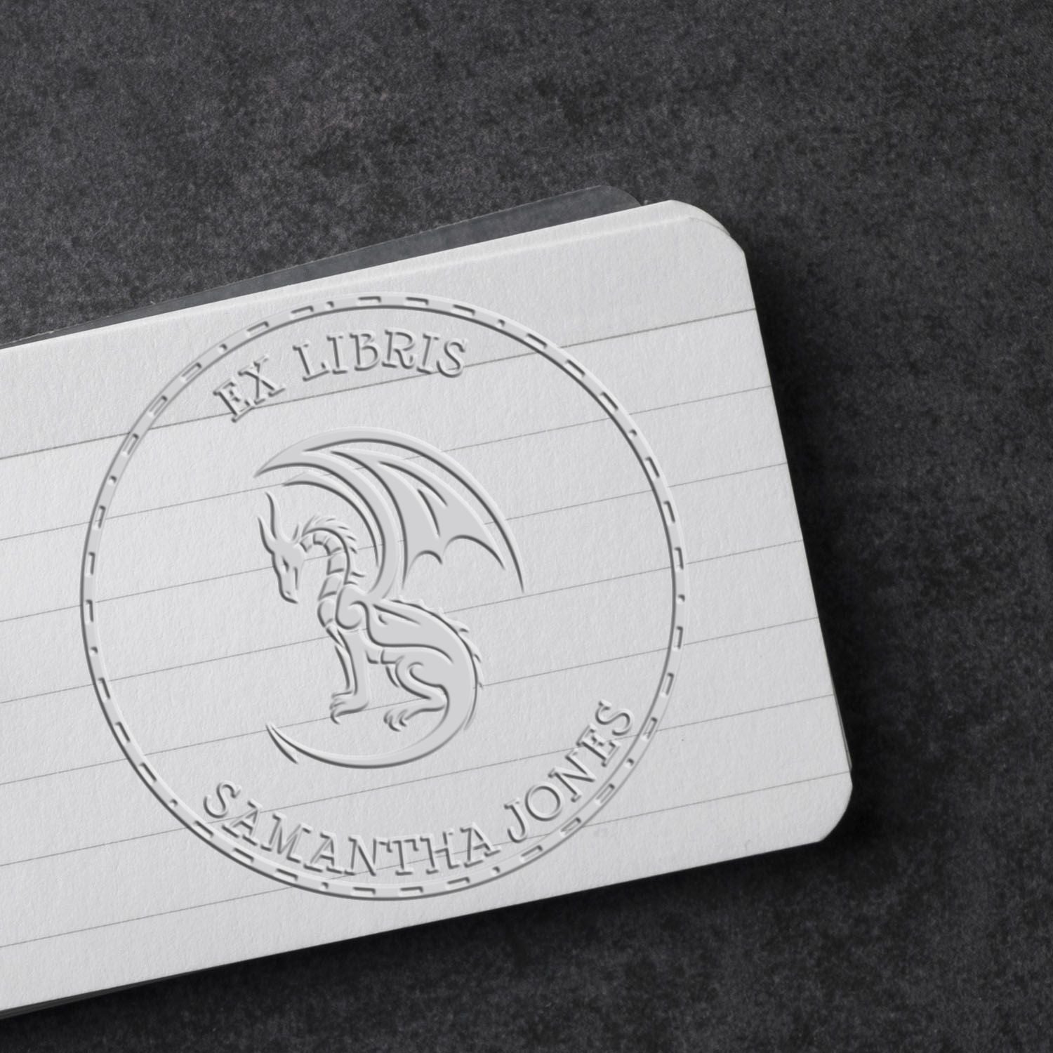 Soft Powerful Dragon Personalized Bibliophile Embosser