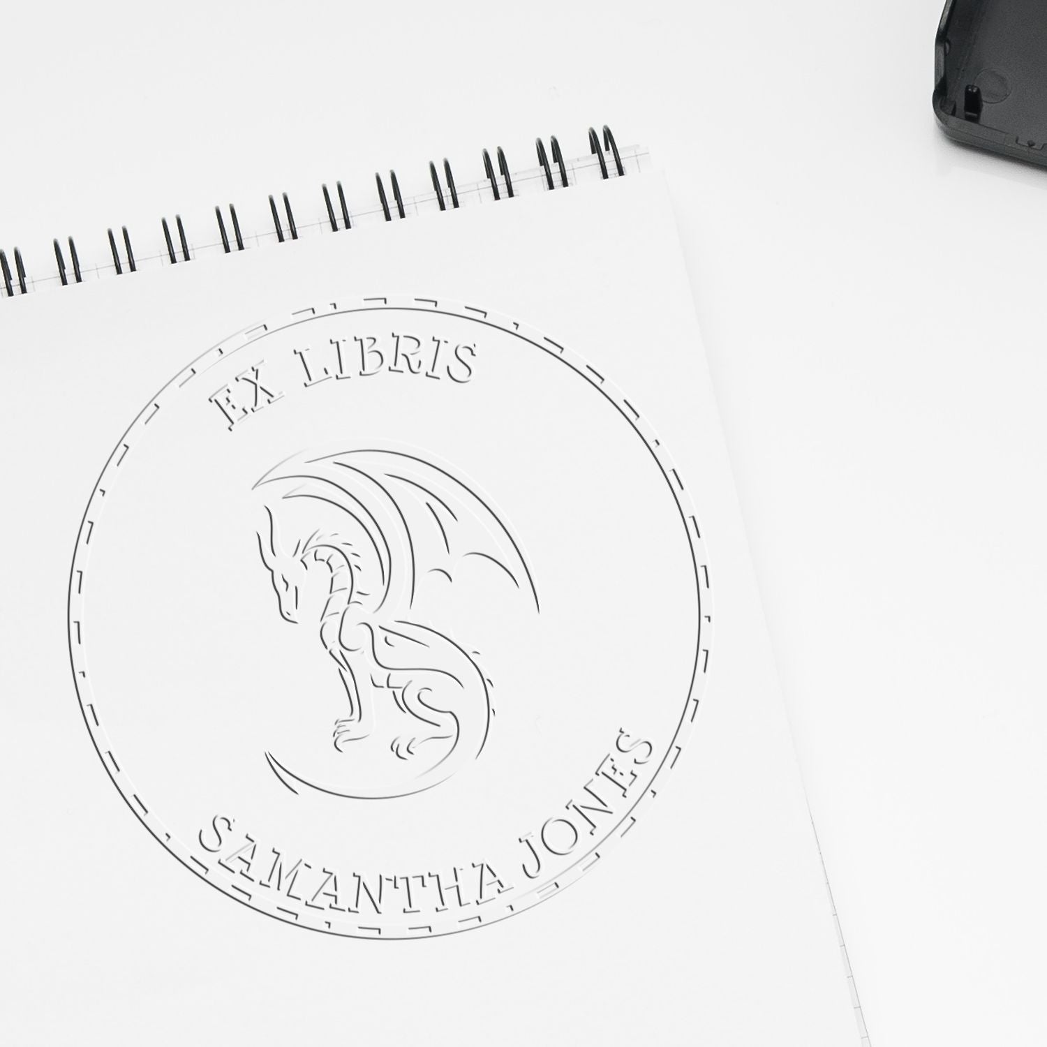 Soft Powerful Dragon Personalized Bibliophile Embosser