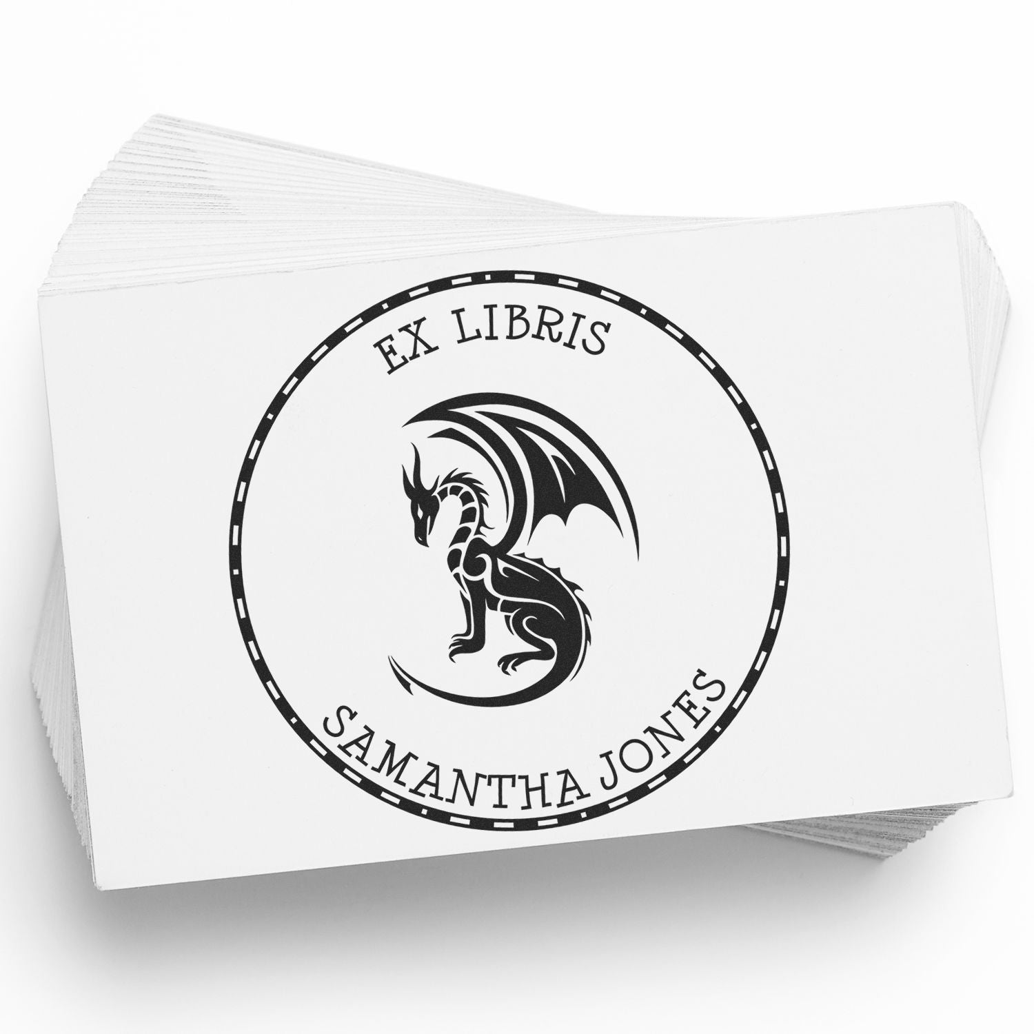 Pre-Inked Powerful Dragon Personalized Library Collection Stamper - Engineer Seal Stamps