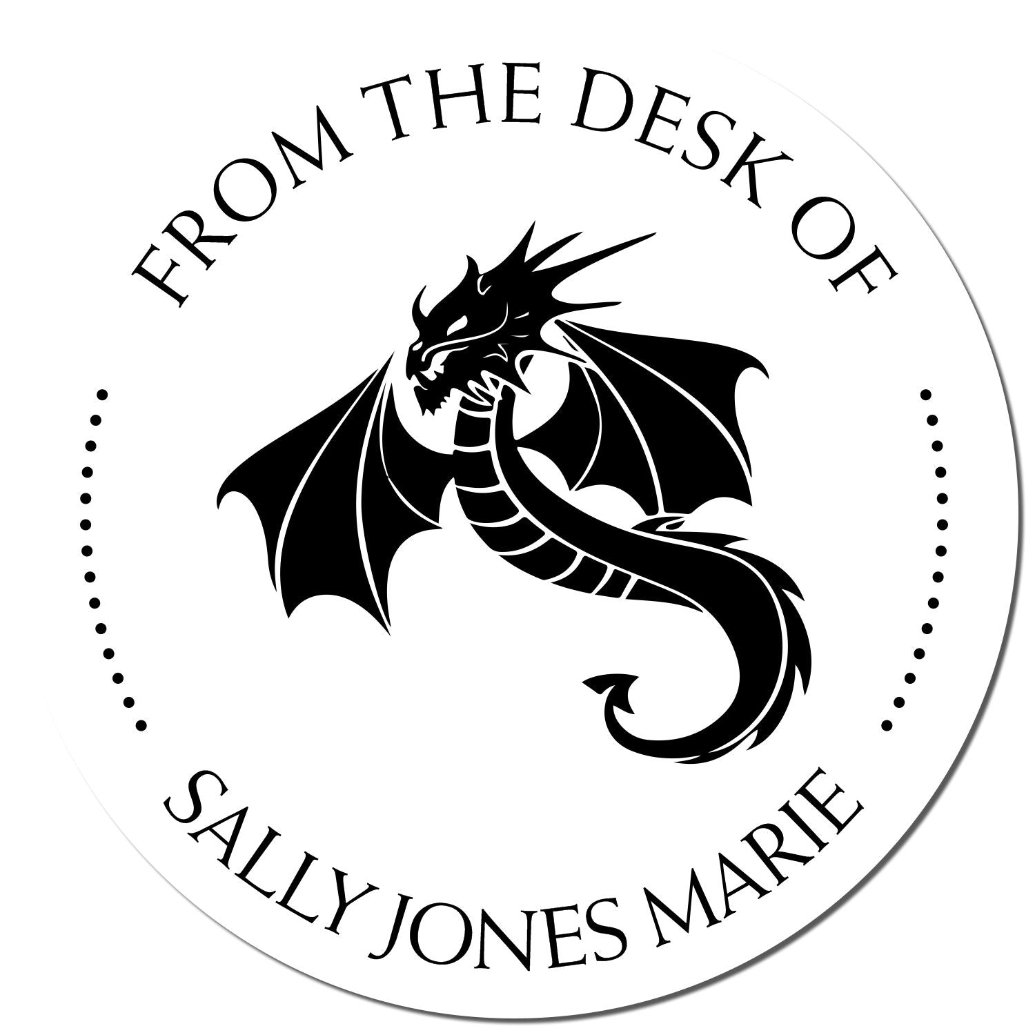 PSI Pre-Inked Serpentine Dragon Custom Made Ownership Stamp - Engineer Seal Stamps