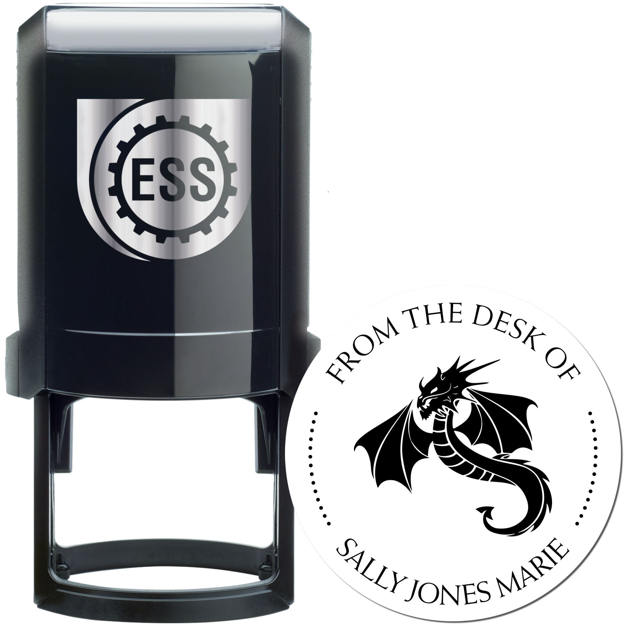 Self-Inking Serpentine Dragon Custom Reader Stamp - Engineer Seal Stamps
