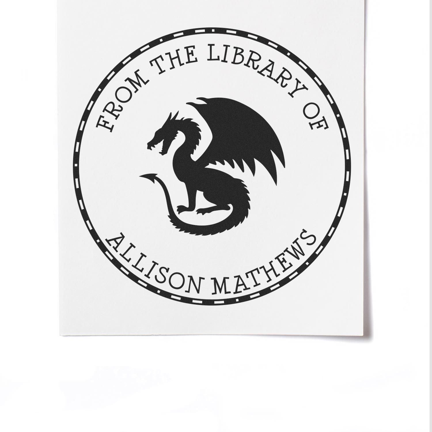 Wood Handle Fierce Dragon Custom Book Library Stamper - Engineer Seal Stamps