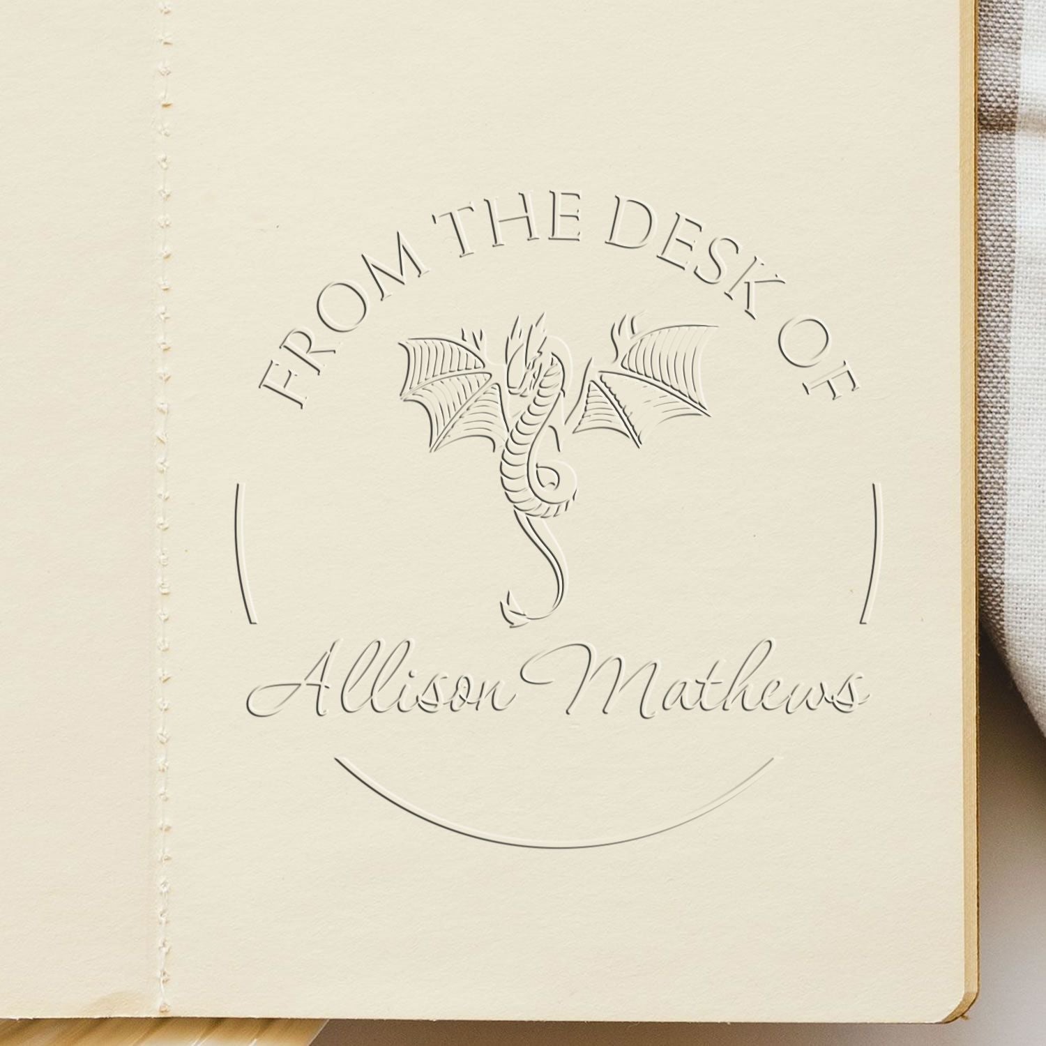 Desk Scaled Dragon Personalized Love It Embossed Stamp - Engineer Seal Stamps