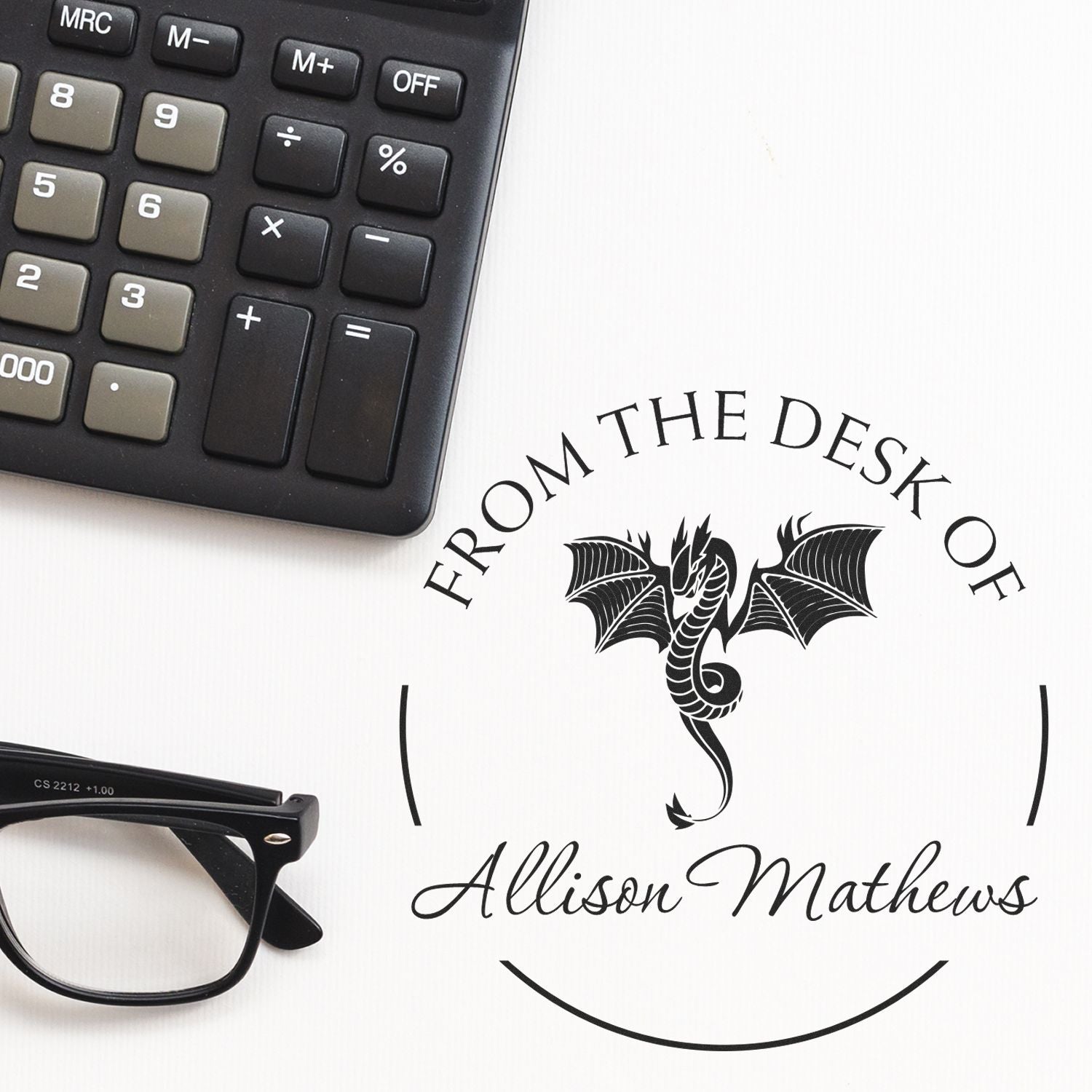 Self-Inking Scaled Dragon Custom This Book Belongs To Stamp - Engineer Seal Stamps